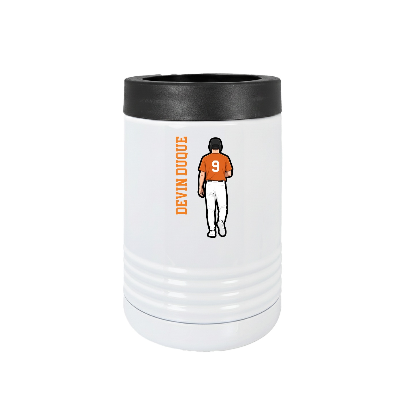 Beverage Holder — Name Vertical in White