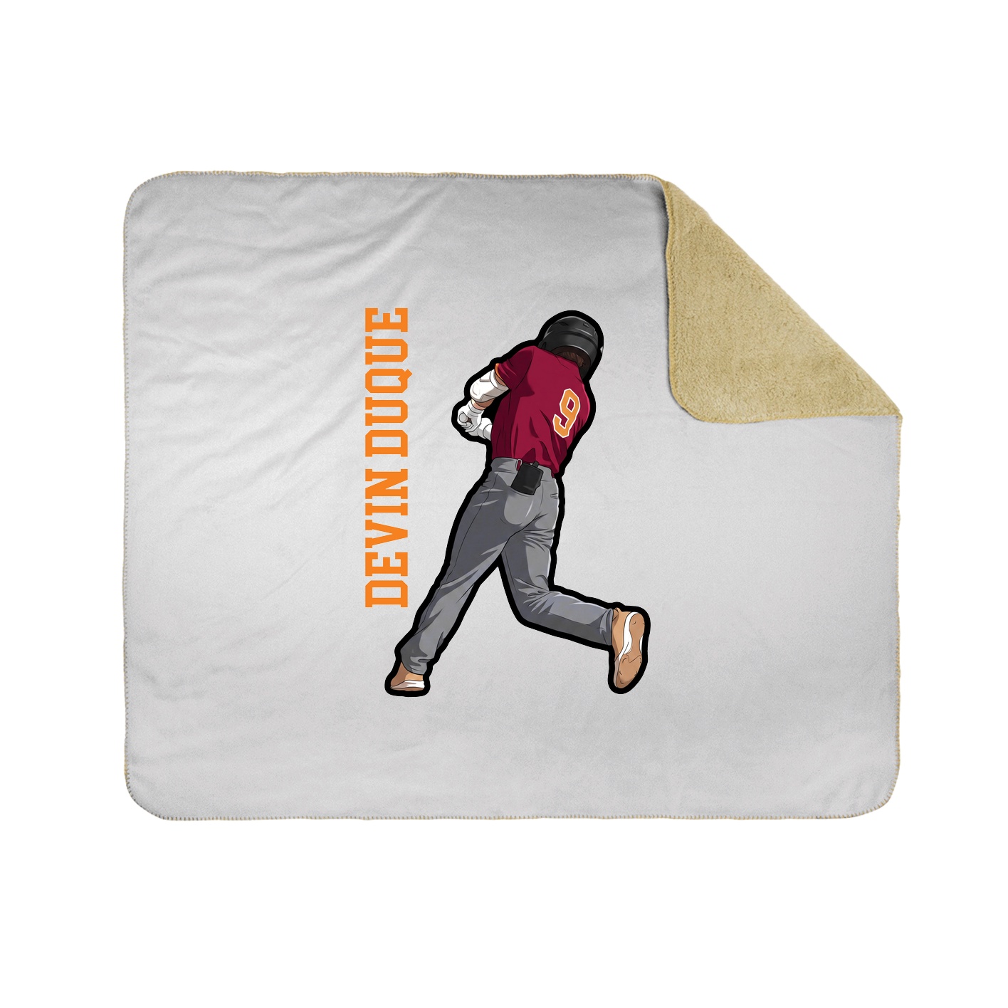 Throw Blanket — Name Vertical in White