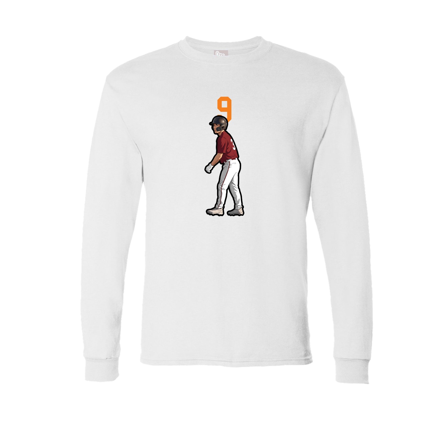 Long Sleeve Tee — Number Top in White