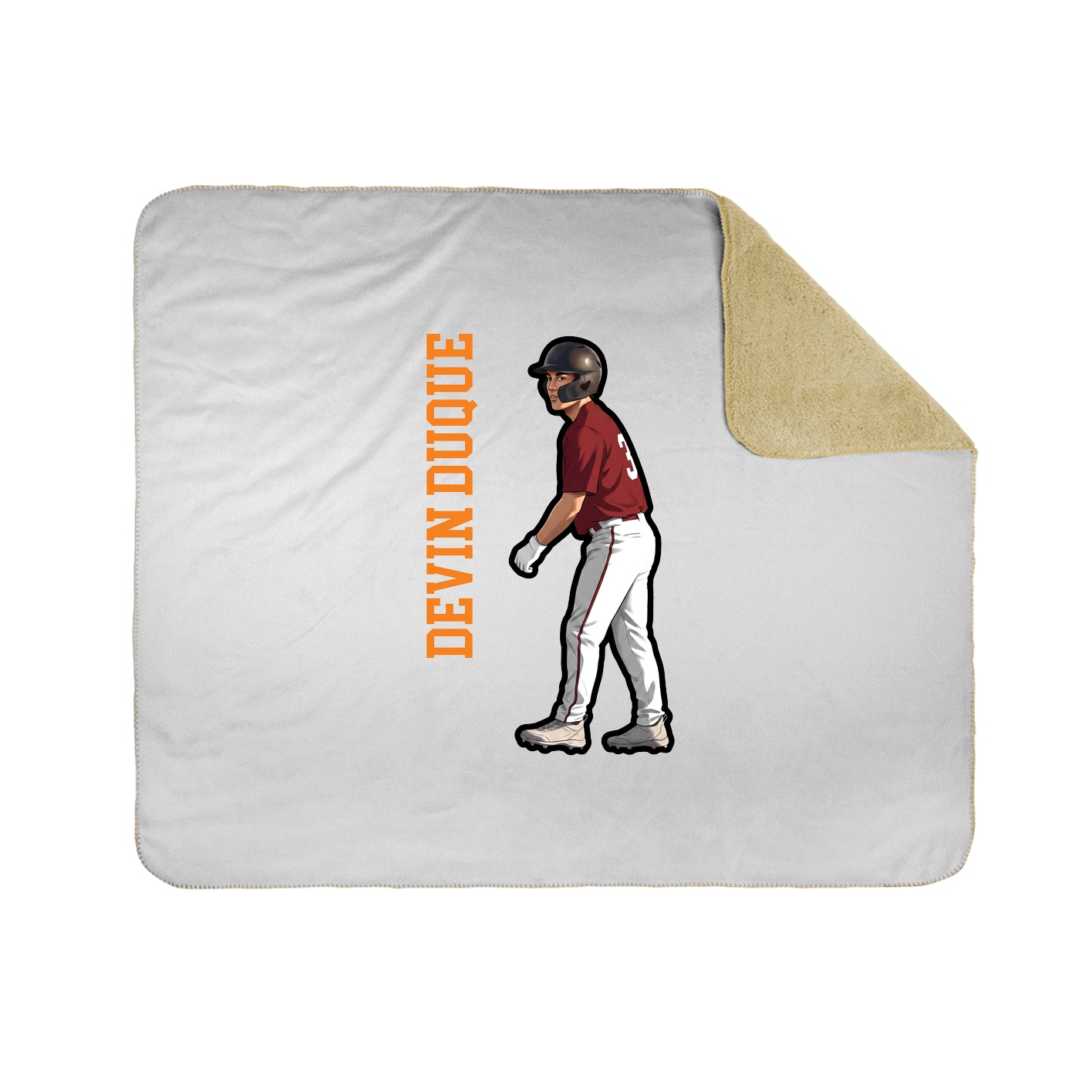 Throw Blanket — Name Vertical in White