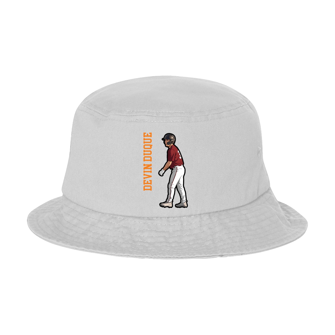 Bucket Cap — Name Vertical in White
