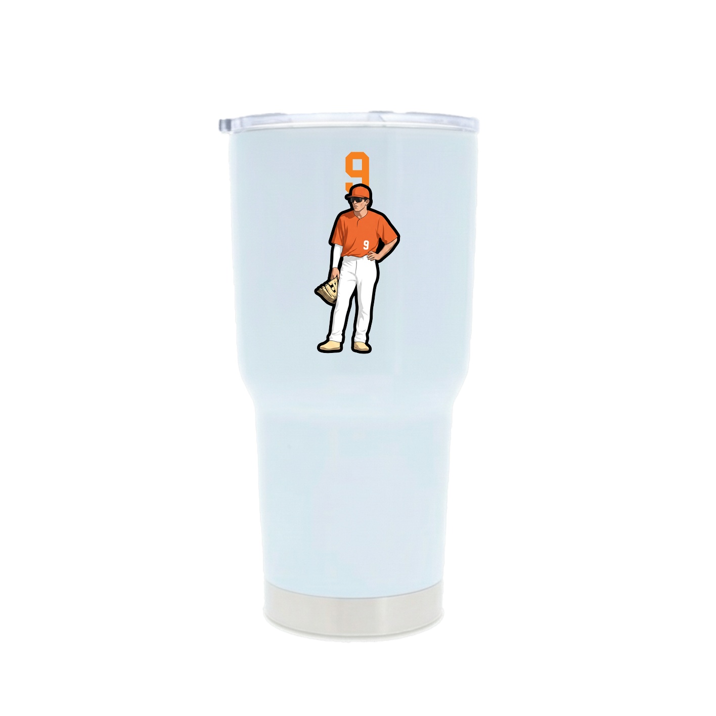 30oz Stainless Steel Tumbler — Number Top in White
