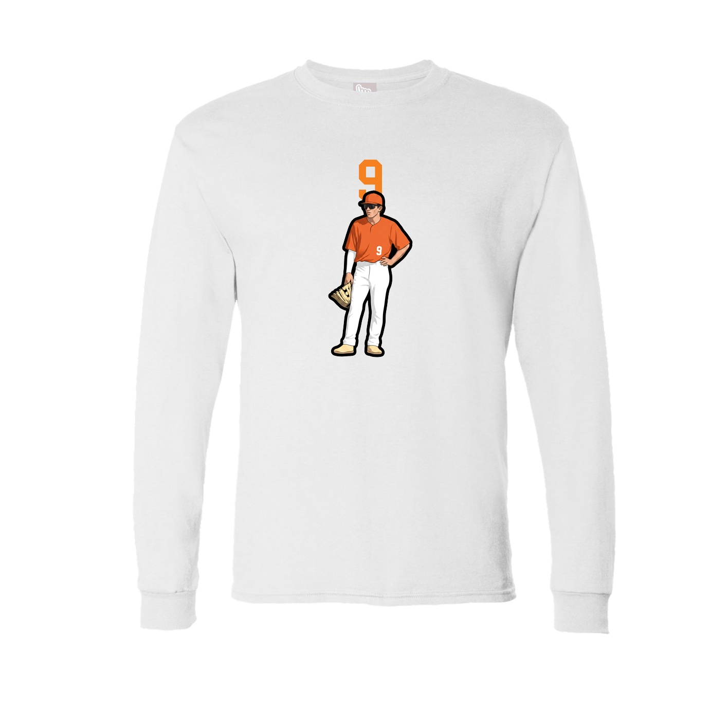 Long Sleeve Tee — Number Top in White