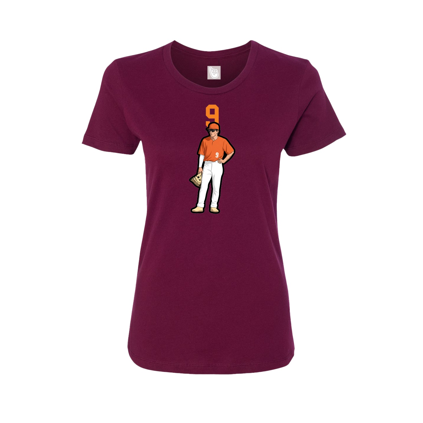 Fitted Women's Tee — Number Top in Maroon