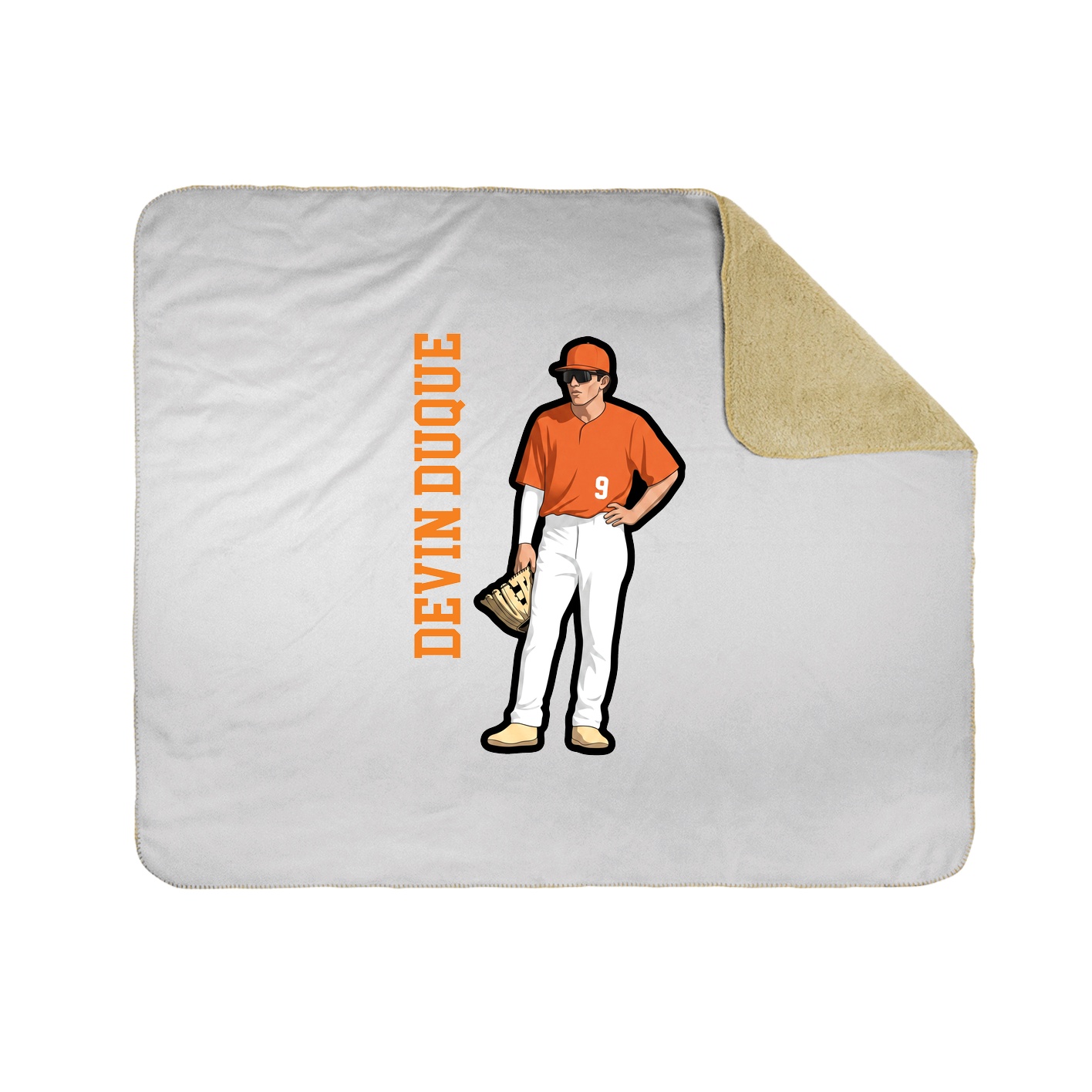 Throw Blanket — Name Vertical in White