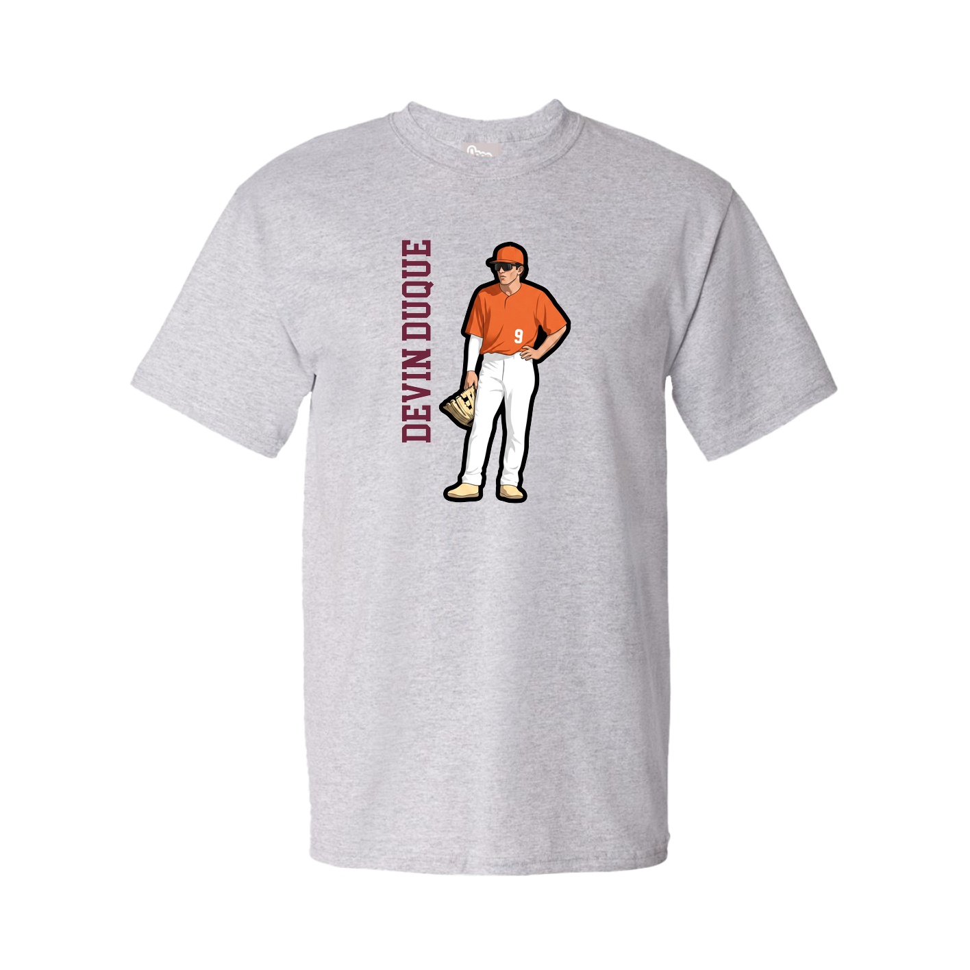 Tee — Name Vertical in Grey