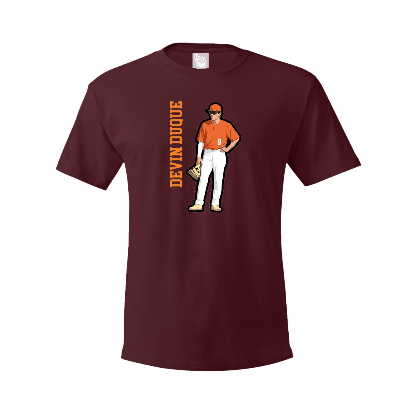 Tee — Name Vertical in Maroon