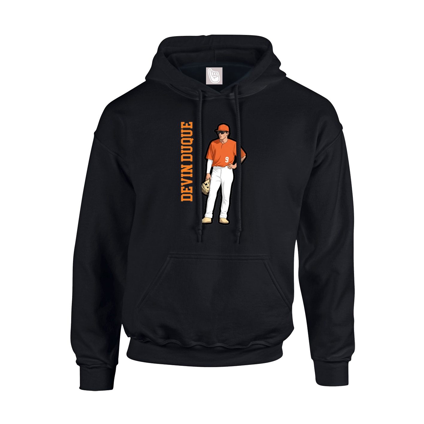 Youth Hoodie — Name Vertical in Black