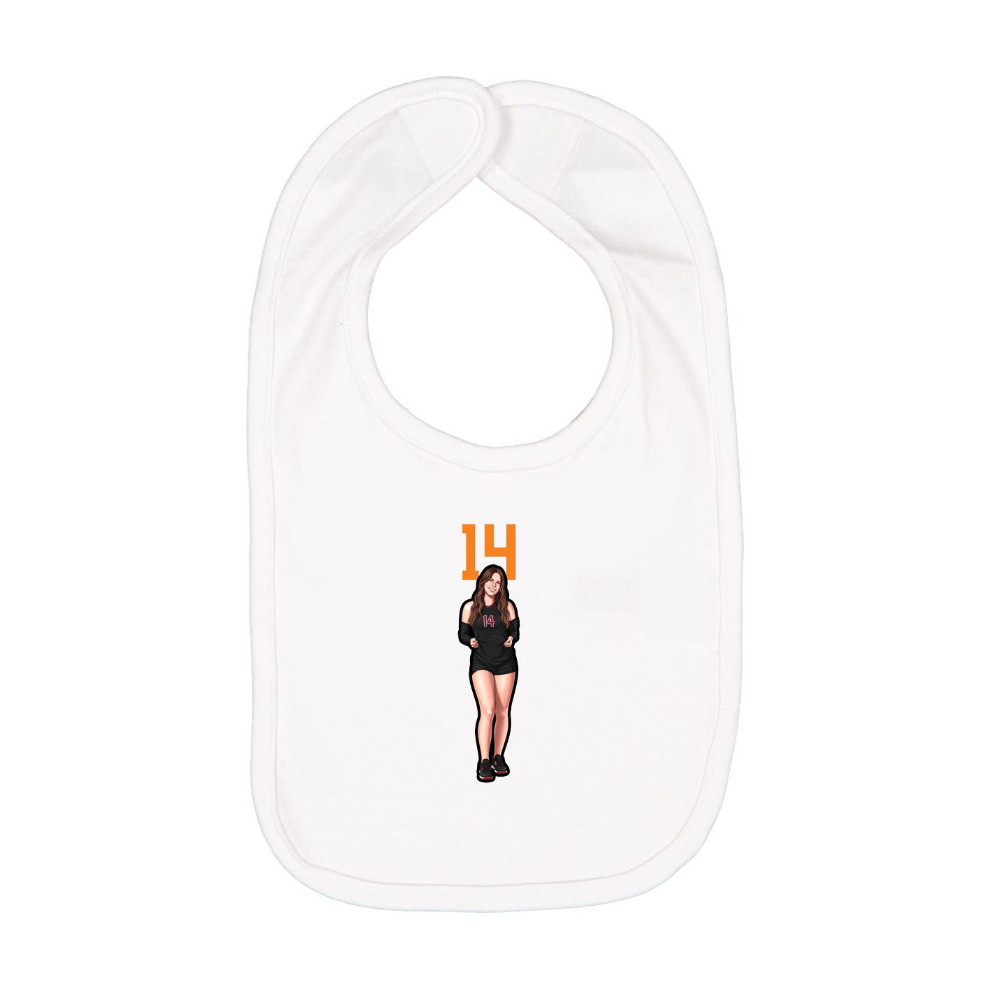 Infant Bib — Number Top in White