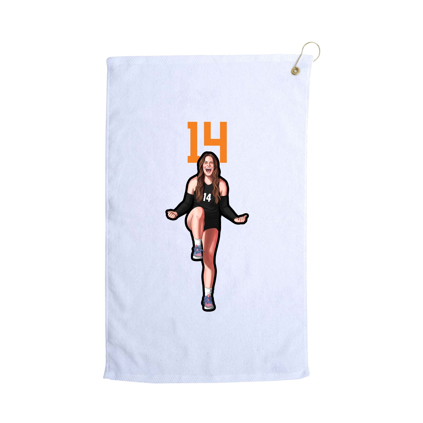 Golf Towel — Number Top in White