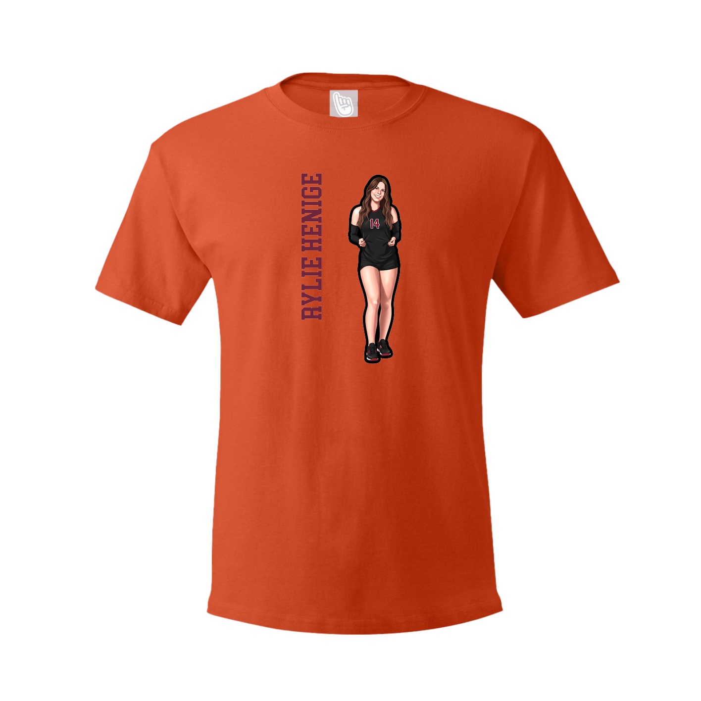 Tee — Name Vertical in Orange