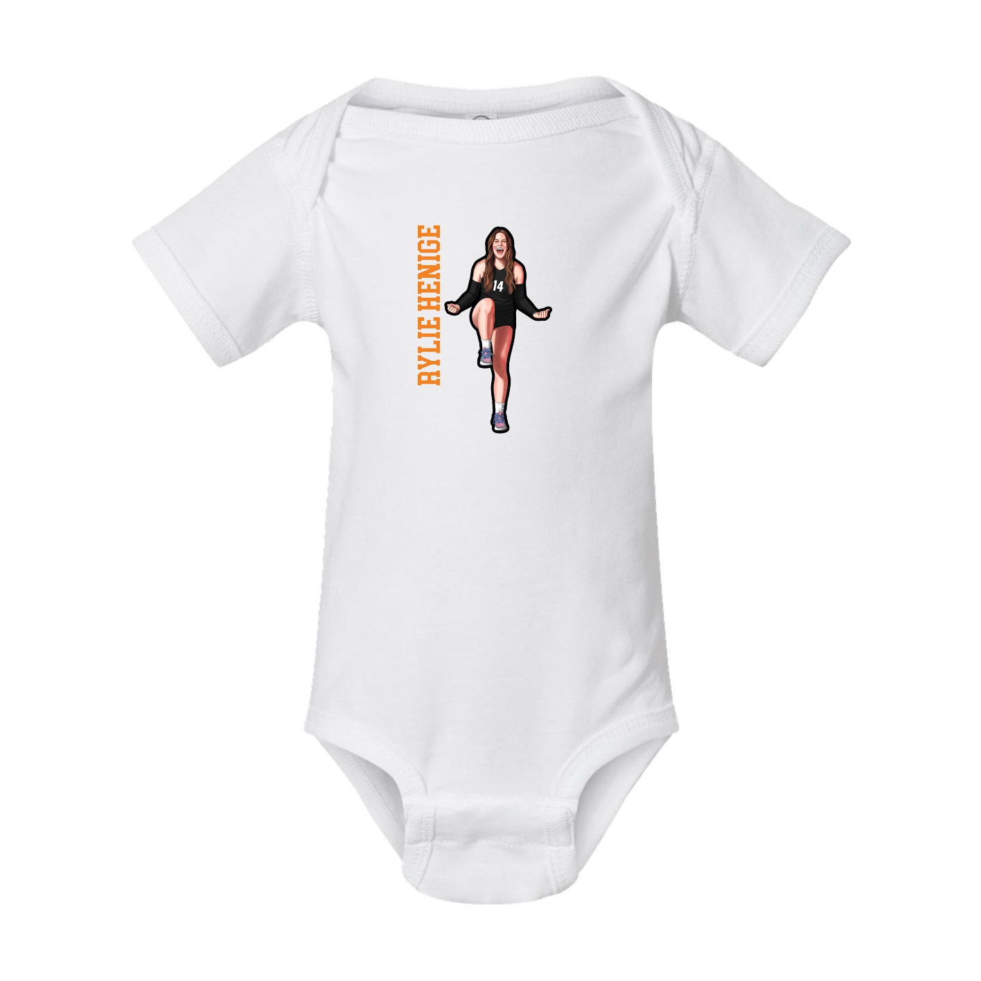 Baby Onesie — Name Vertical in White
