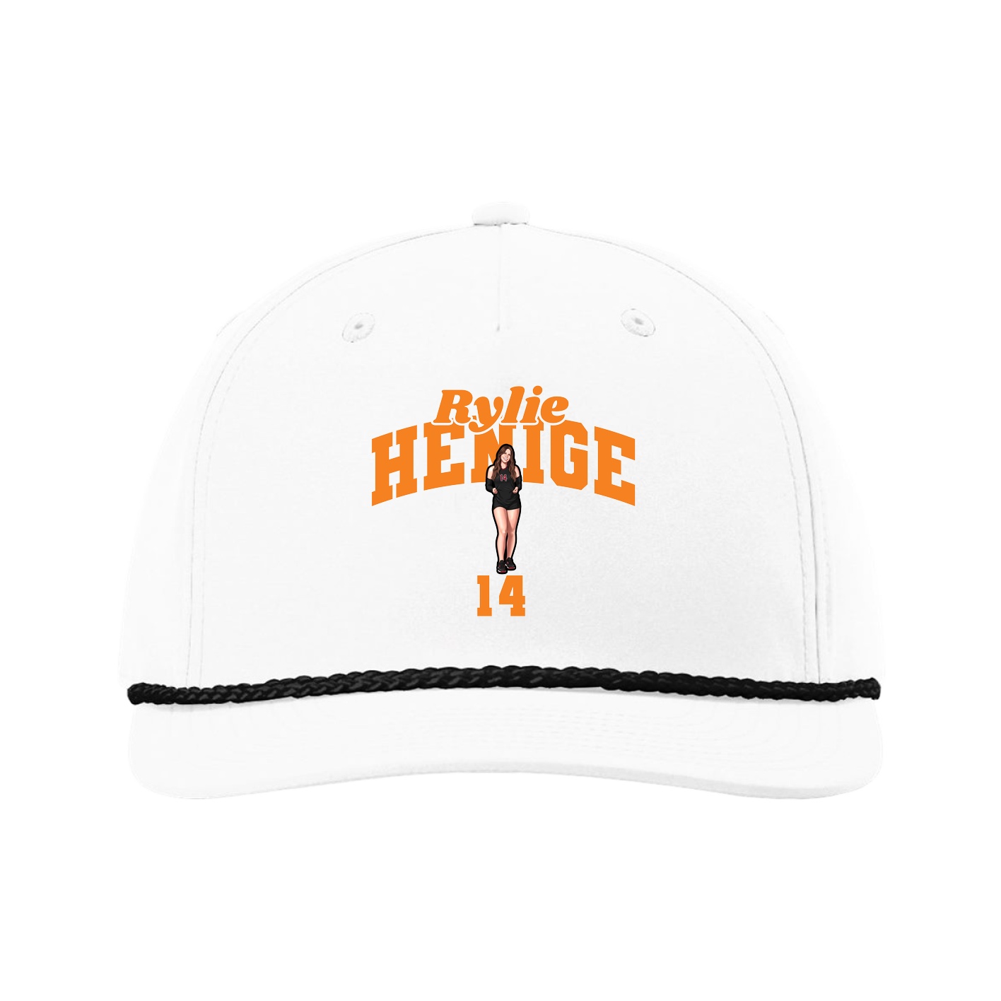 Five-Panel Classic Rope Cap — Signature Arch in White