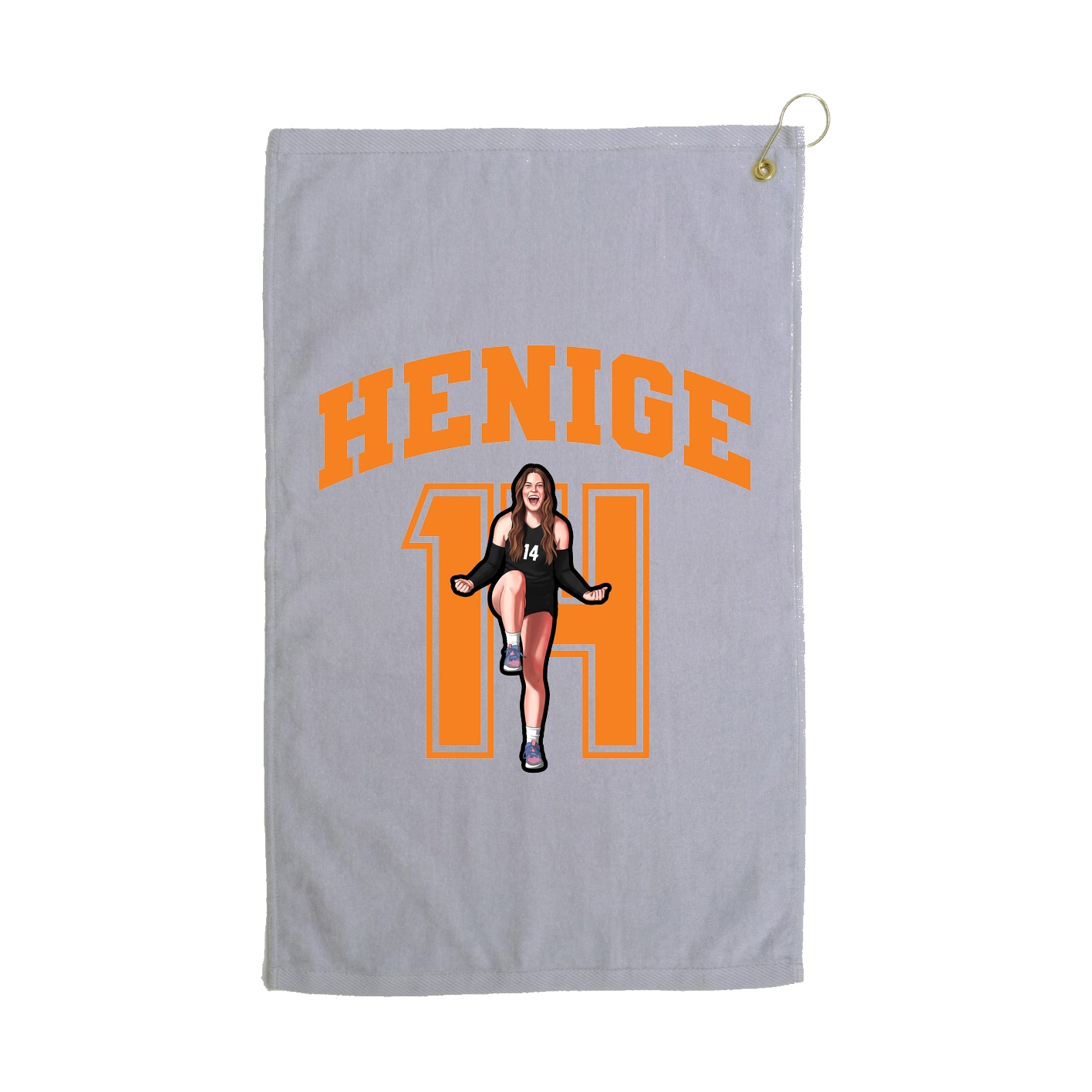 Golf Towel — Number in Grey