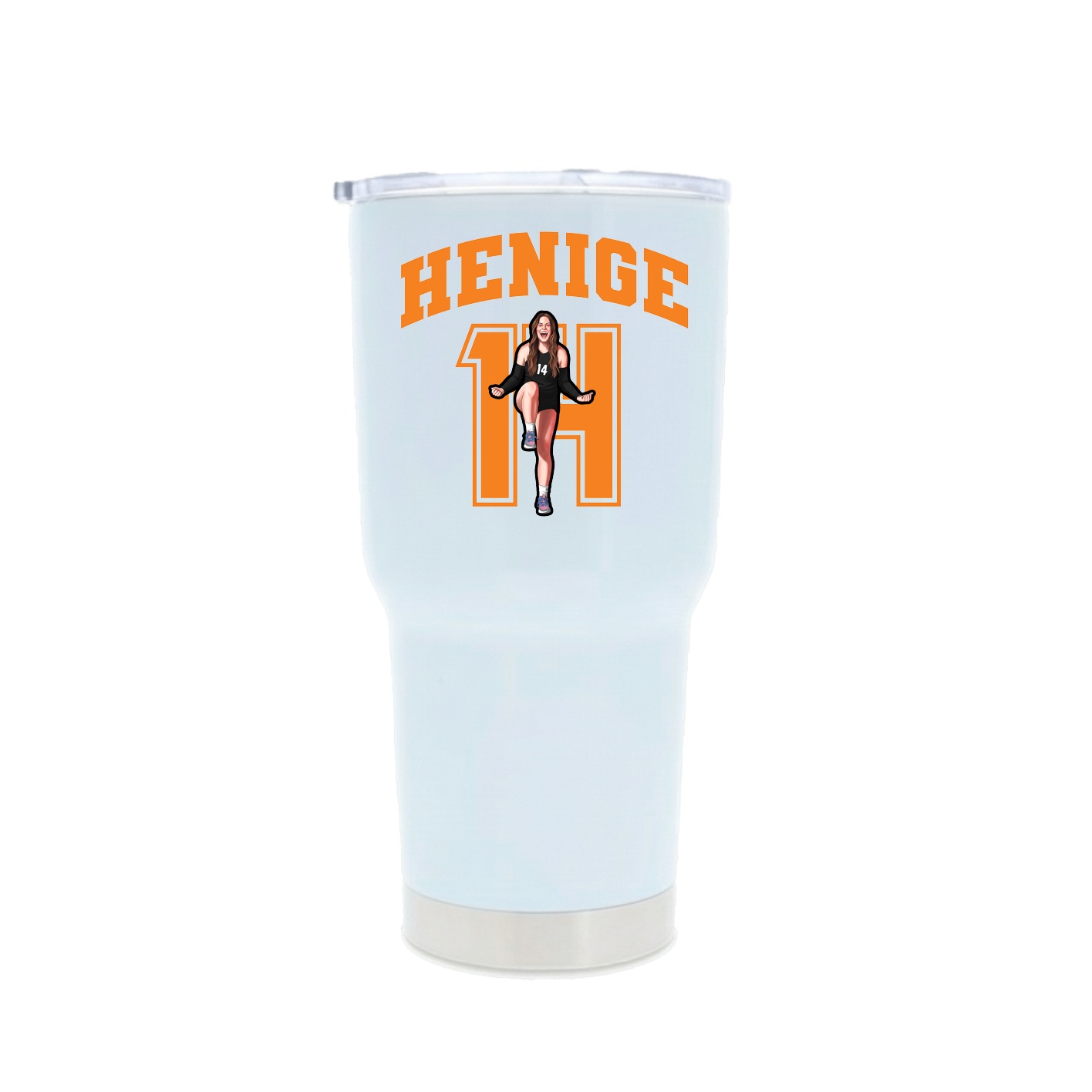 30oz Stainless Steel Tumbler — Number in White