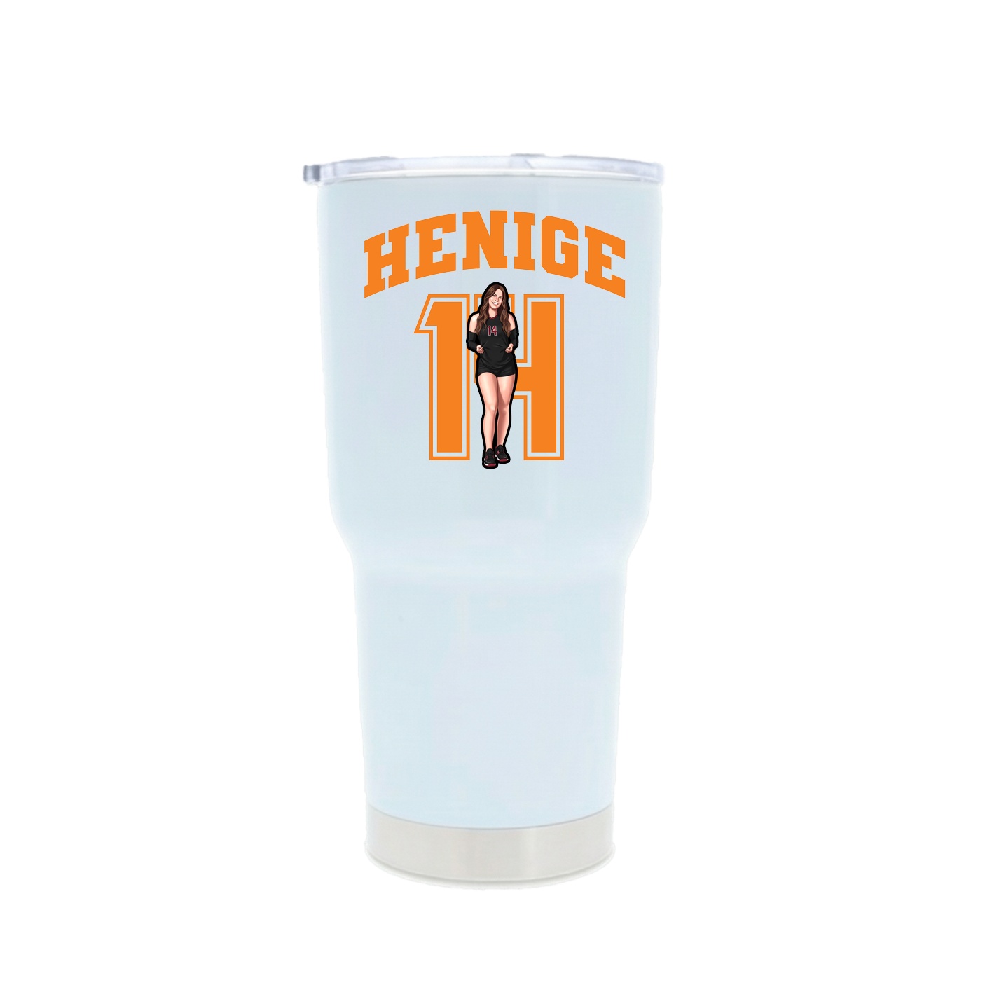 30oz Stainless Steel Tumbler — Number in White