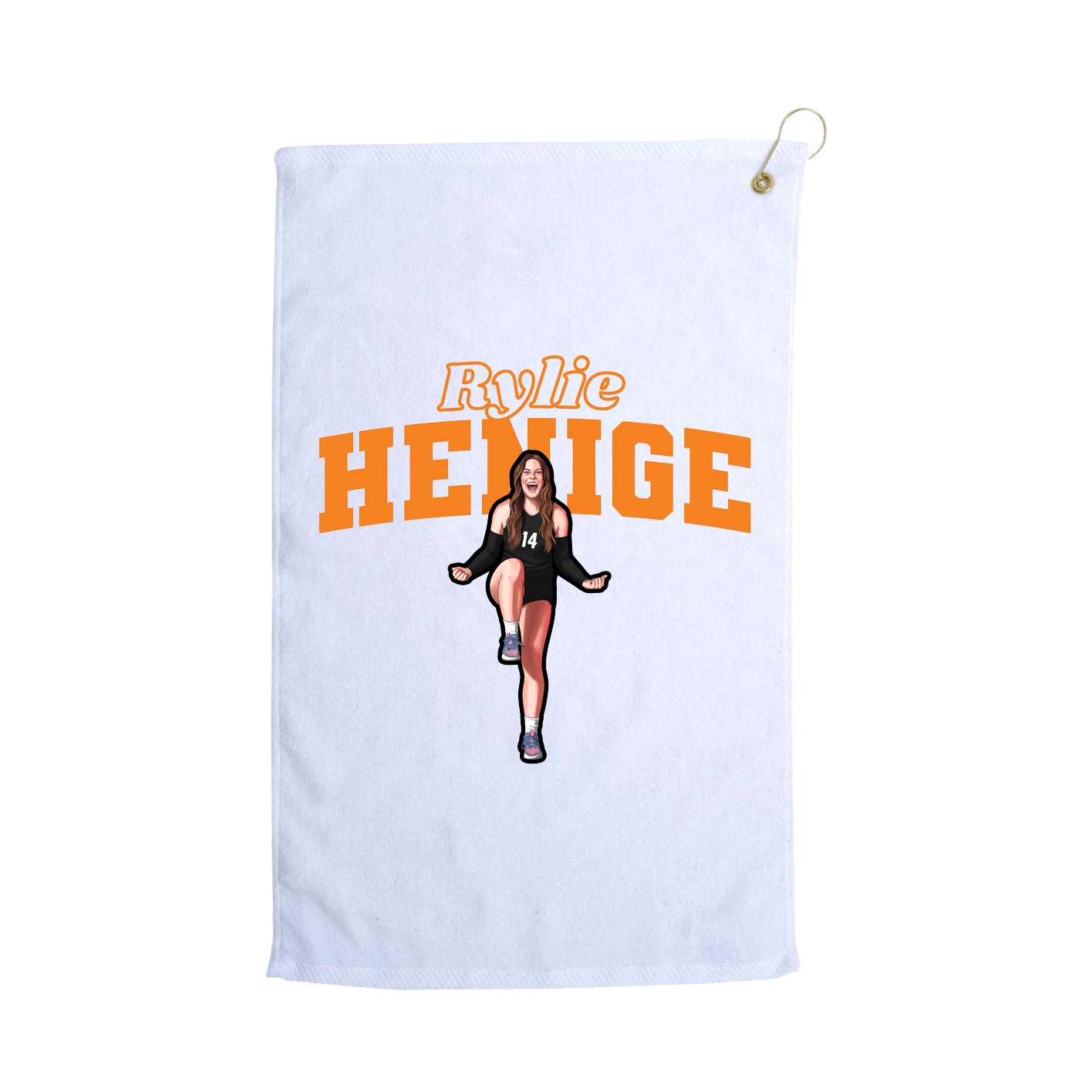 Golf Towel — Name Arch in White
