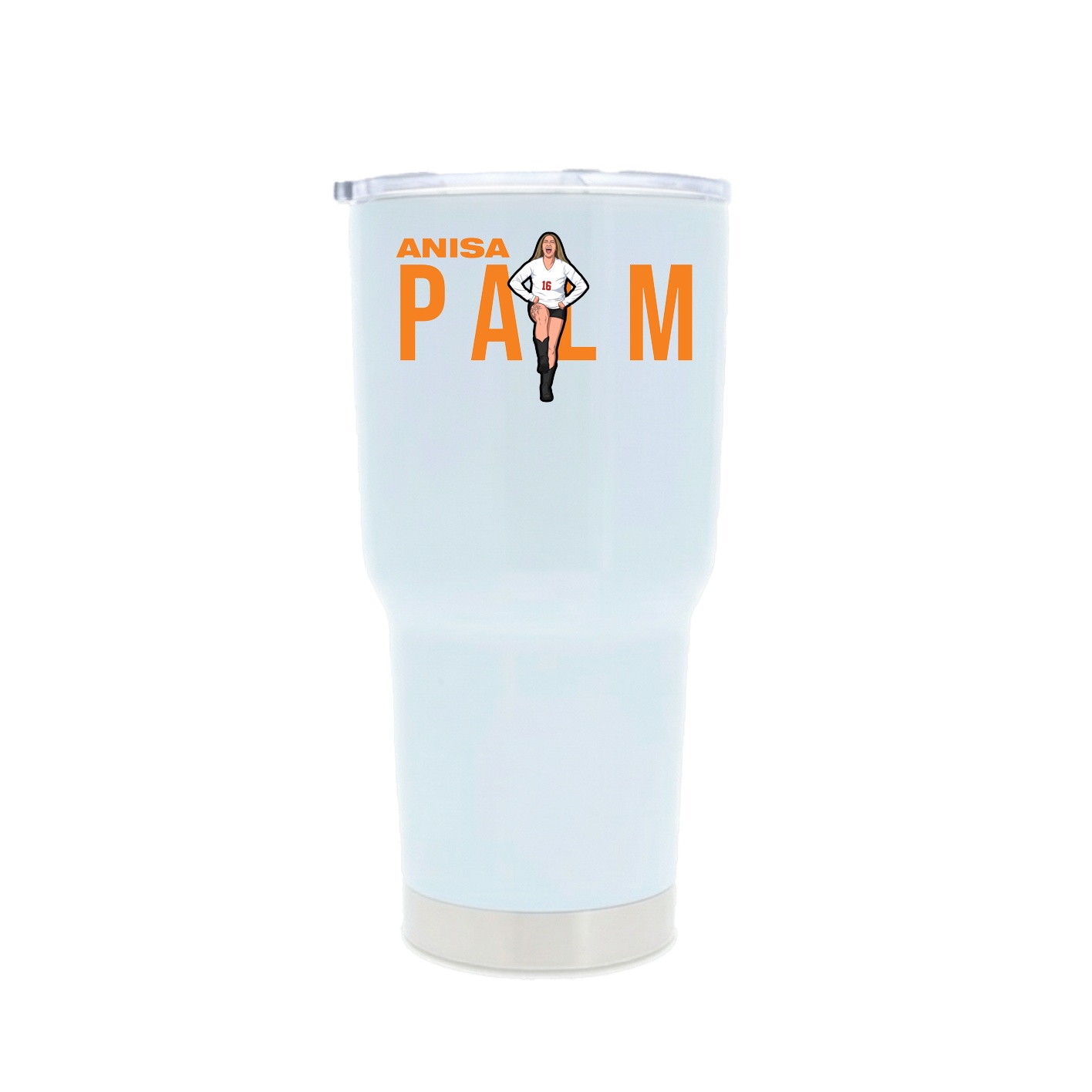 30oz Stainless Steel Tumbler — Player Name in White