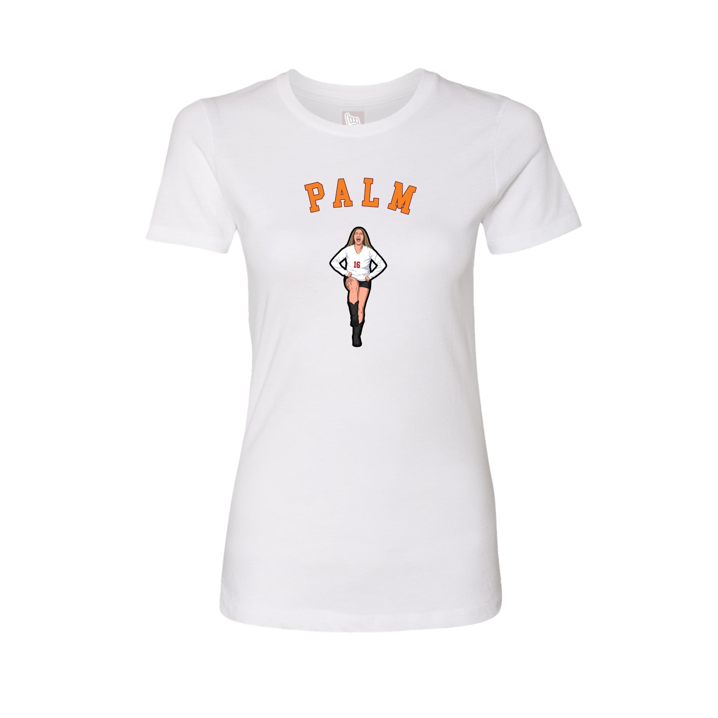 Fitted Women's Tee — Shirsey Arch in White
