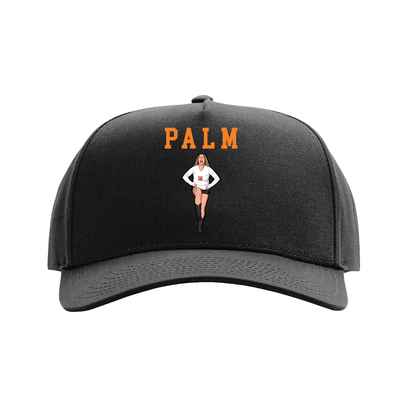 Full Fabric Five-Panel Champ Cap — Shirsey in Black