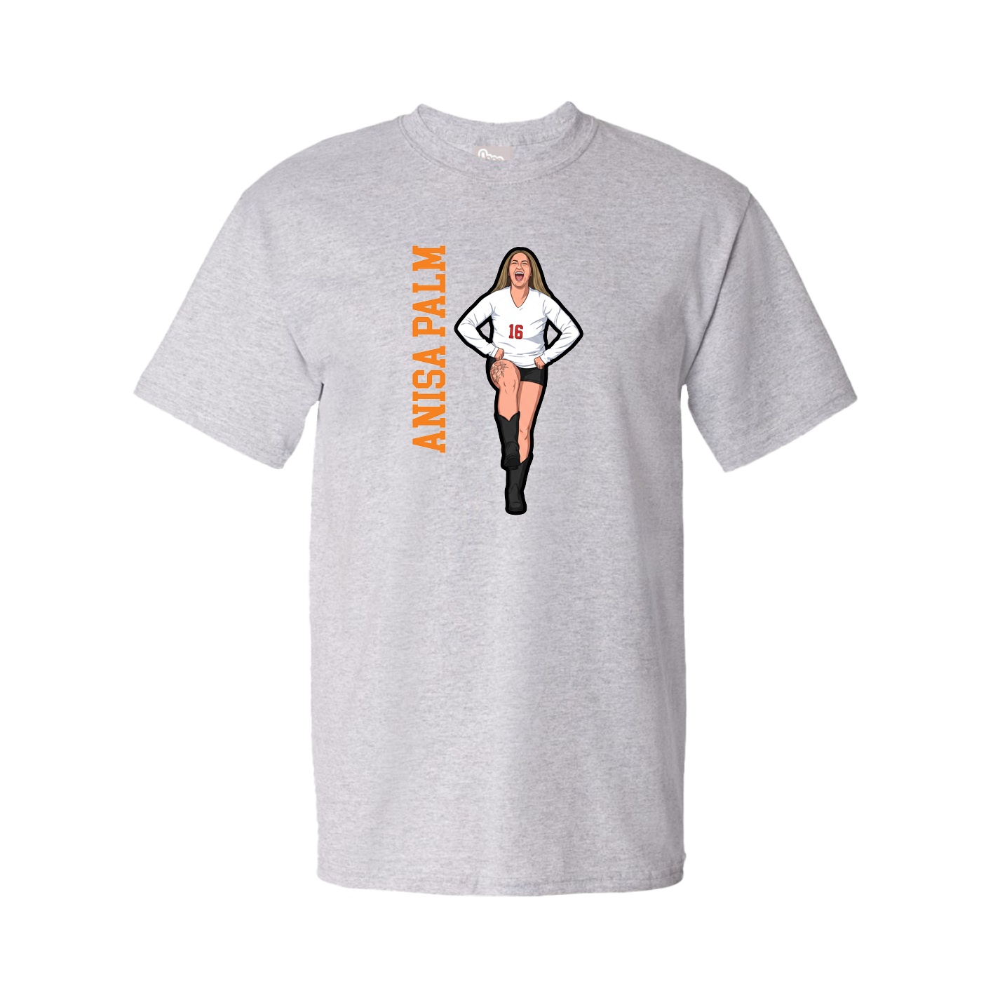 Tee — Name Vertical in Grey