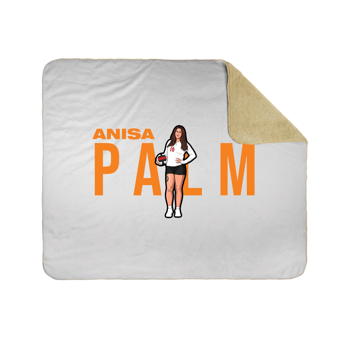 Throw Blanket — Player Name in White