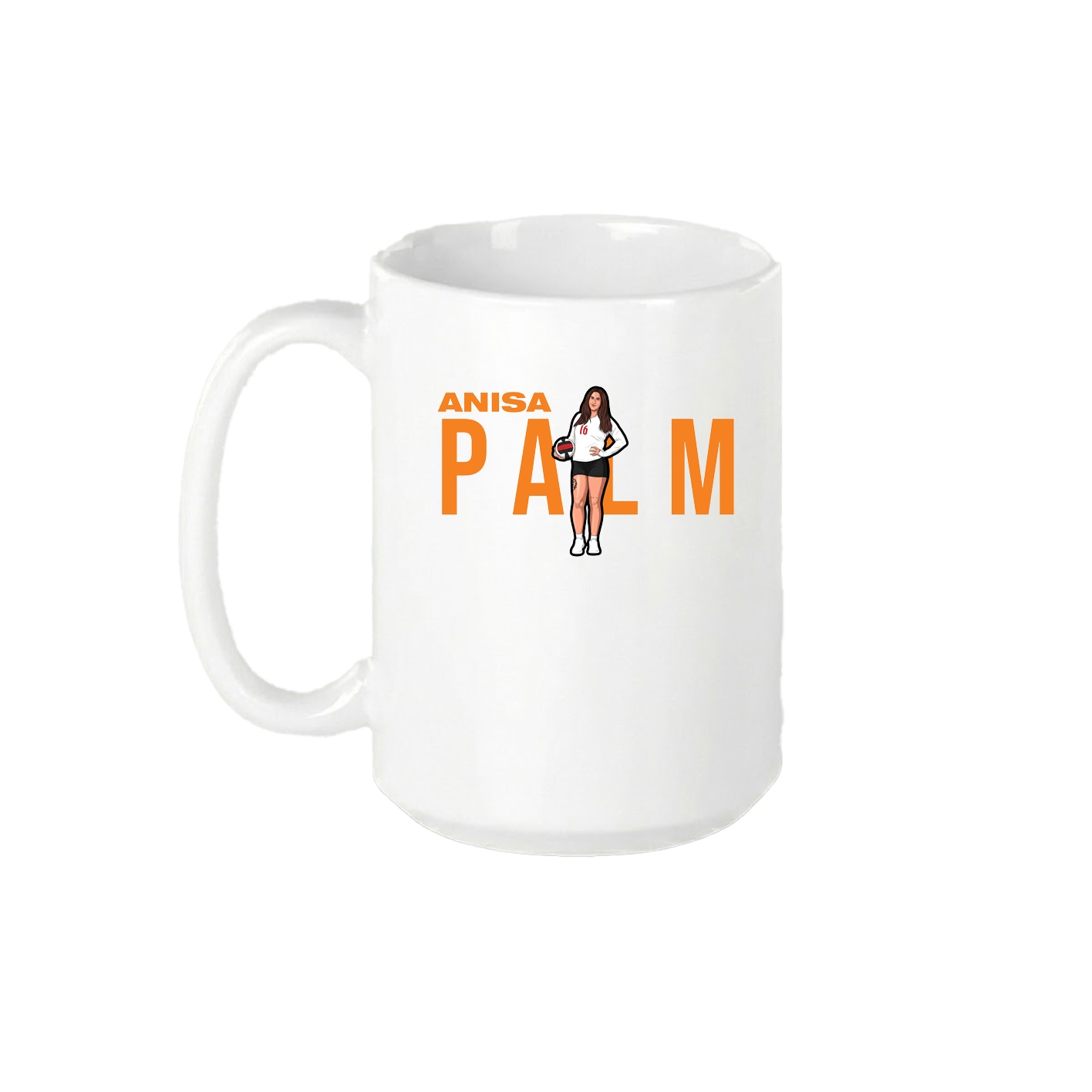 15oz Coffee Mug — Player Name in White
