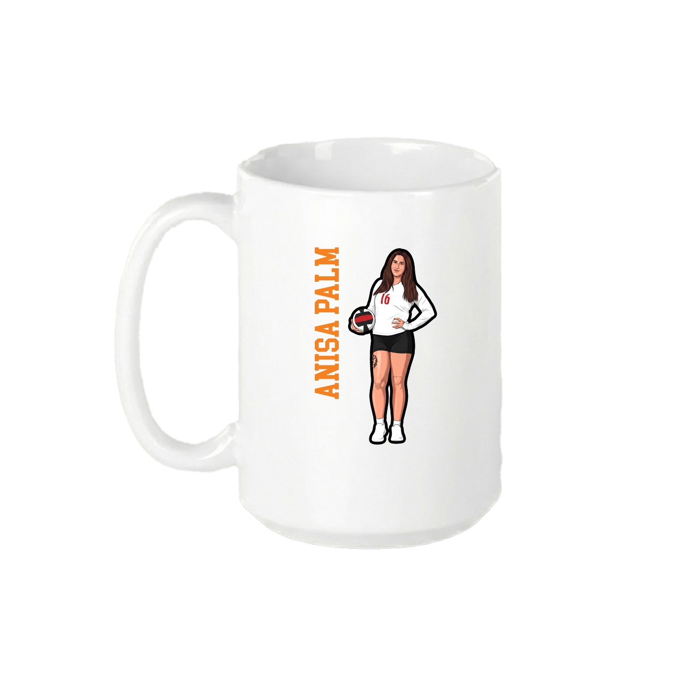 15oz Coffee Mug — Name Vertical in White