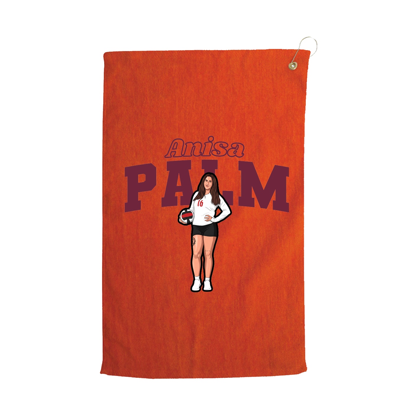 Golf Towel — Name Arch in Orange