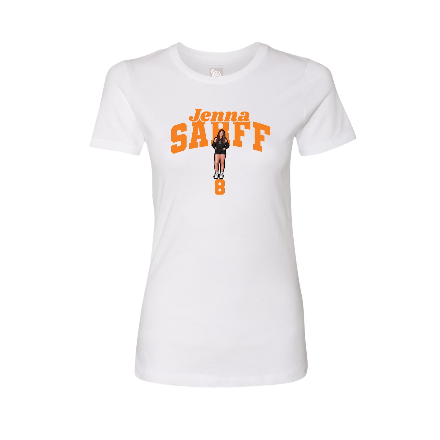 Fitted Women's Tee — Signature Arch in White