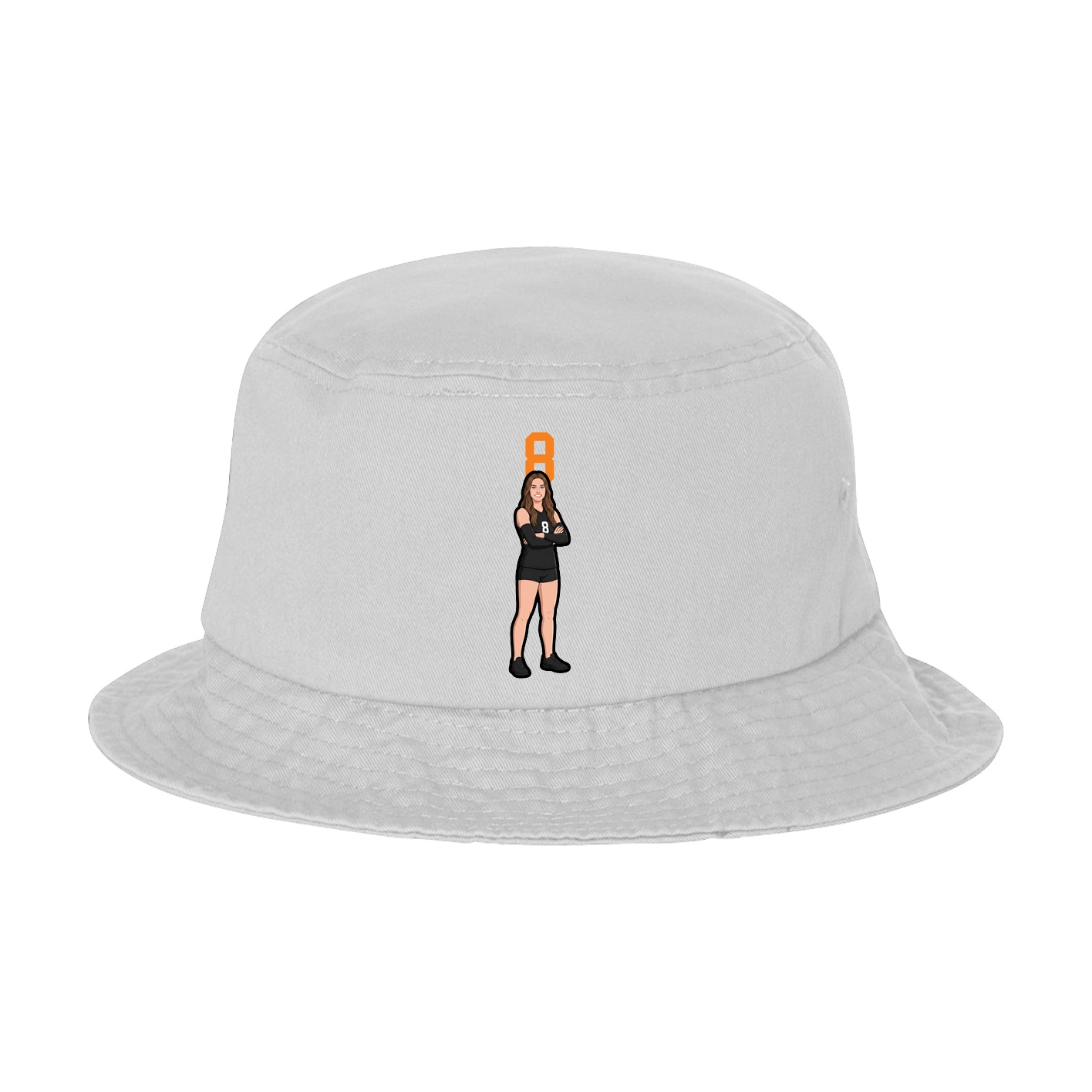 Bucket Cap — Number Top in White