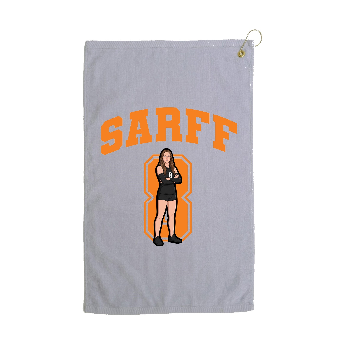 Golf Towel — Number in Grey