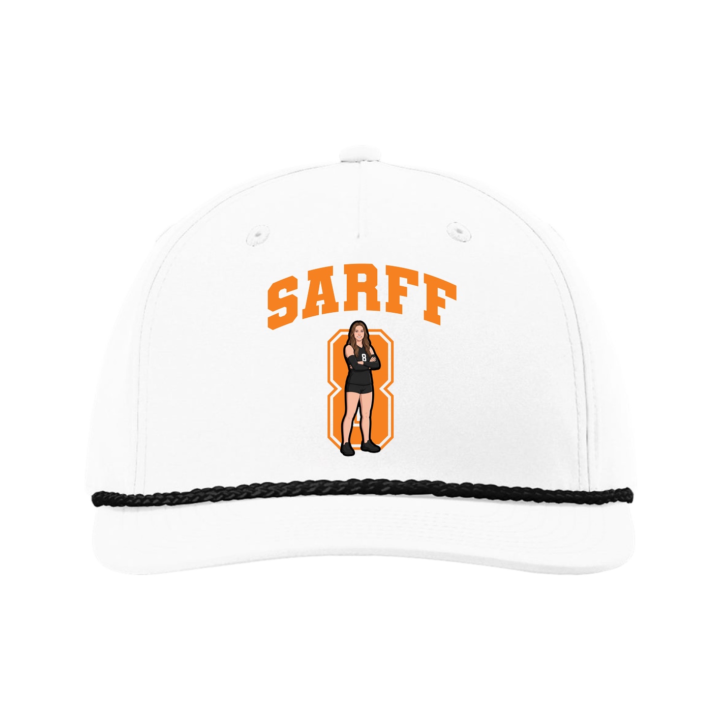 Five-Panel Classic Rope Cap — Number in White
