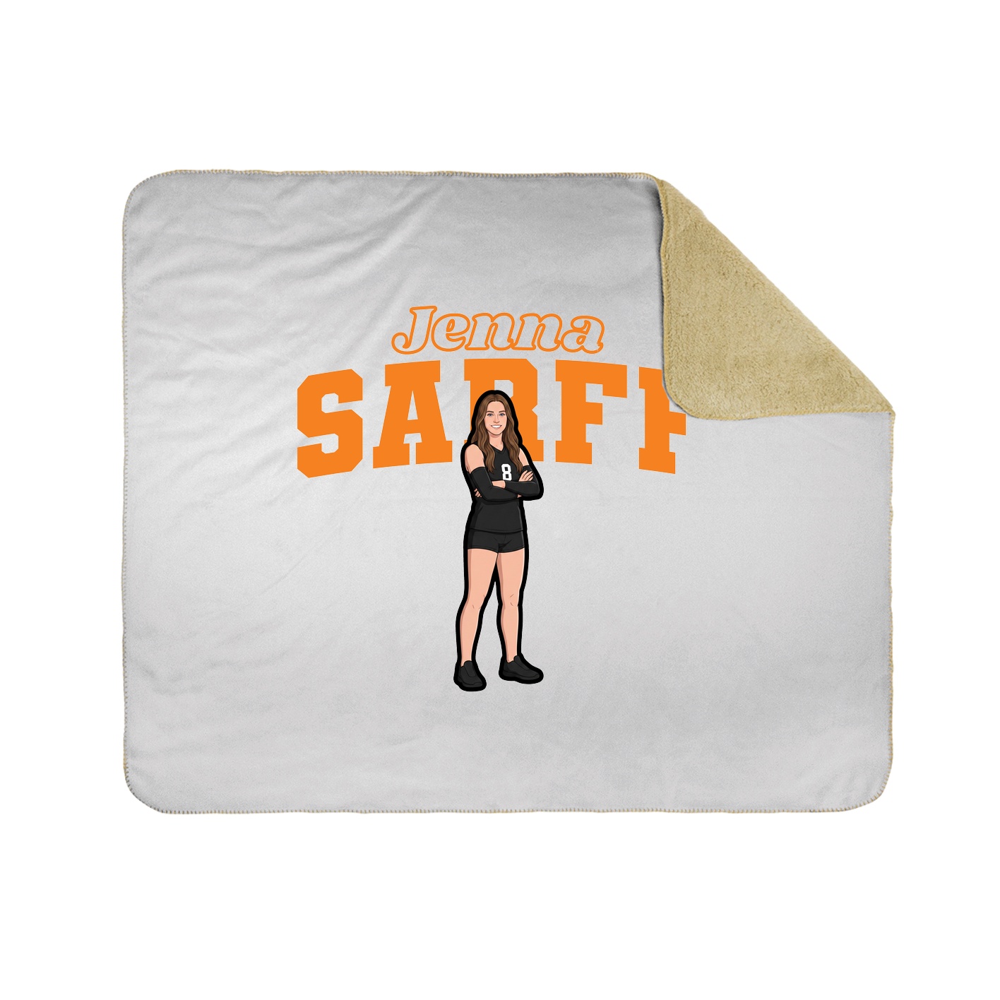 Throw Blanket — Name Arch in White