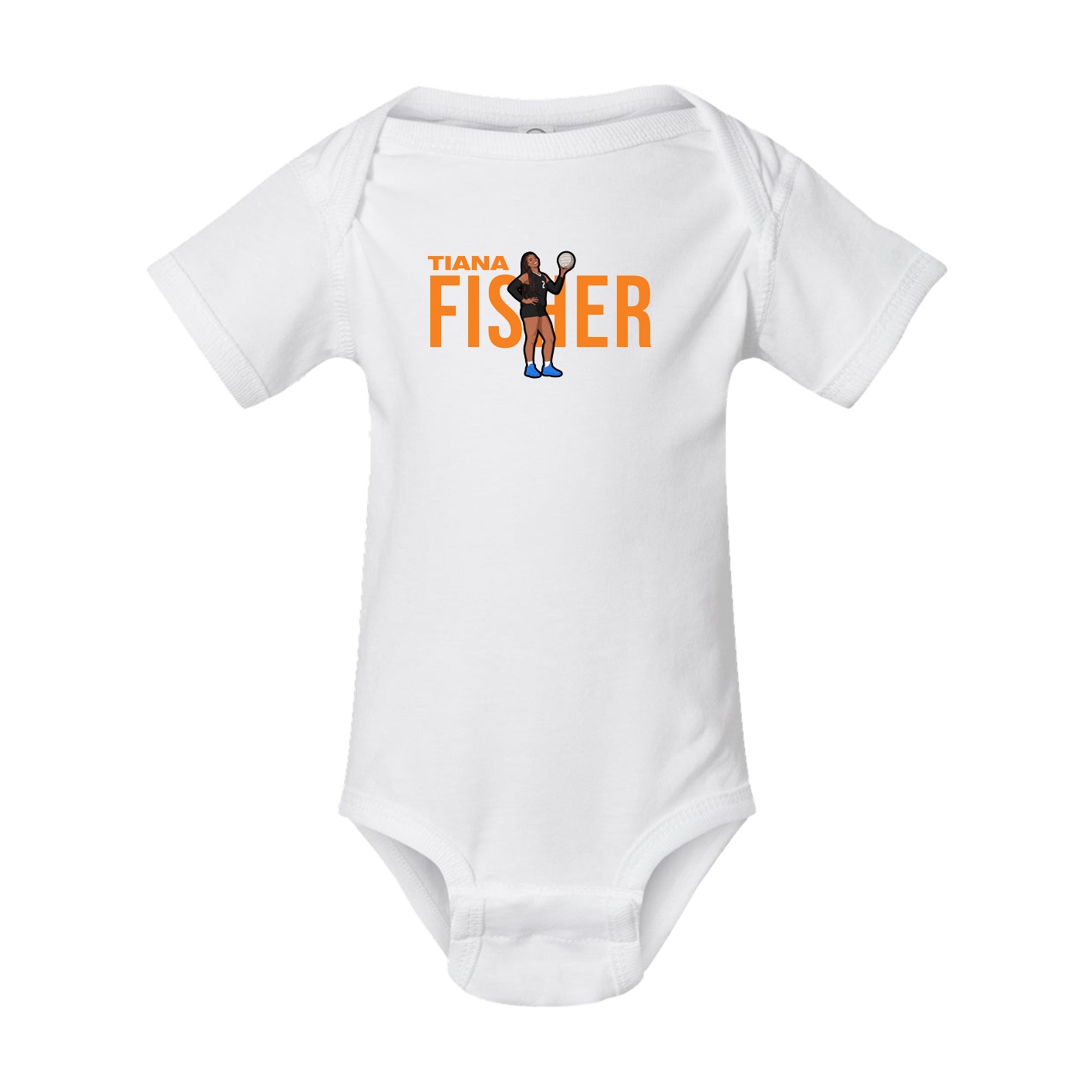 Baby Onesie — Player Name in White