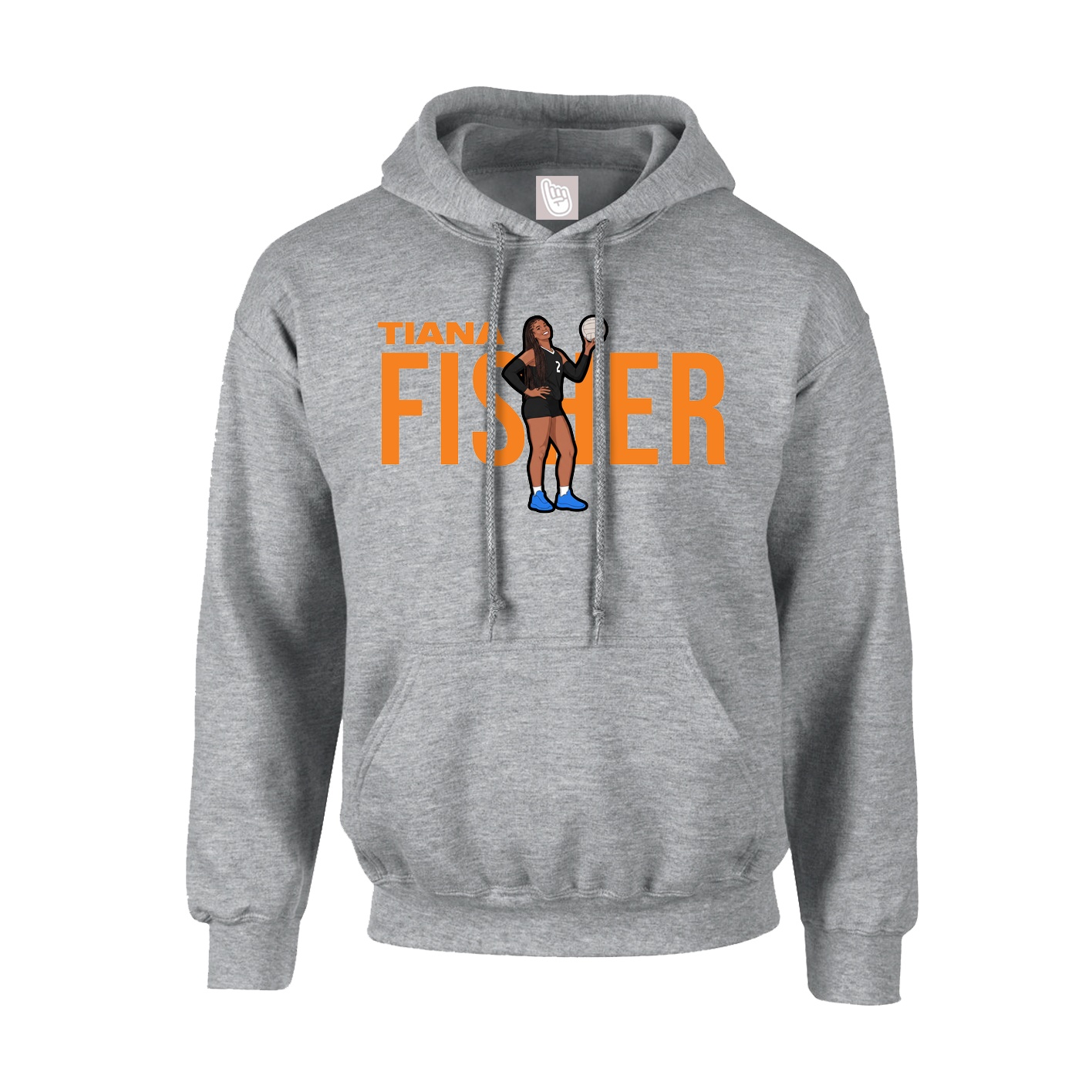 Youth Hoodie — Player Name in Grey