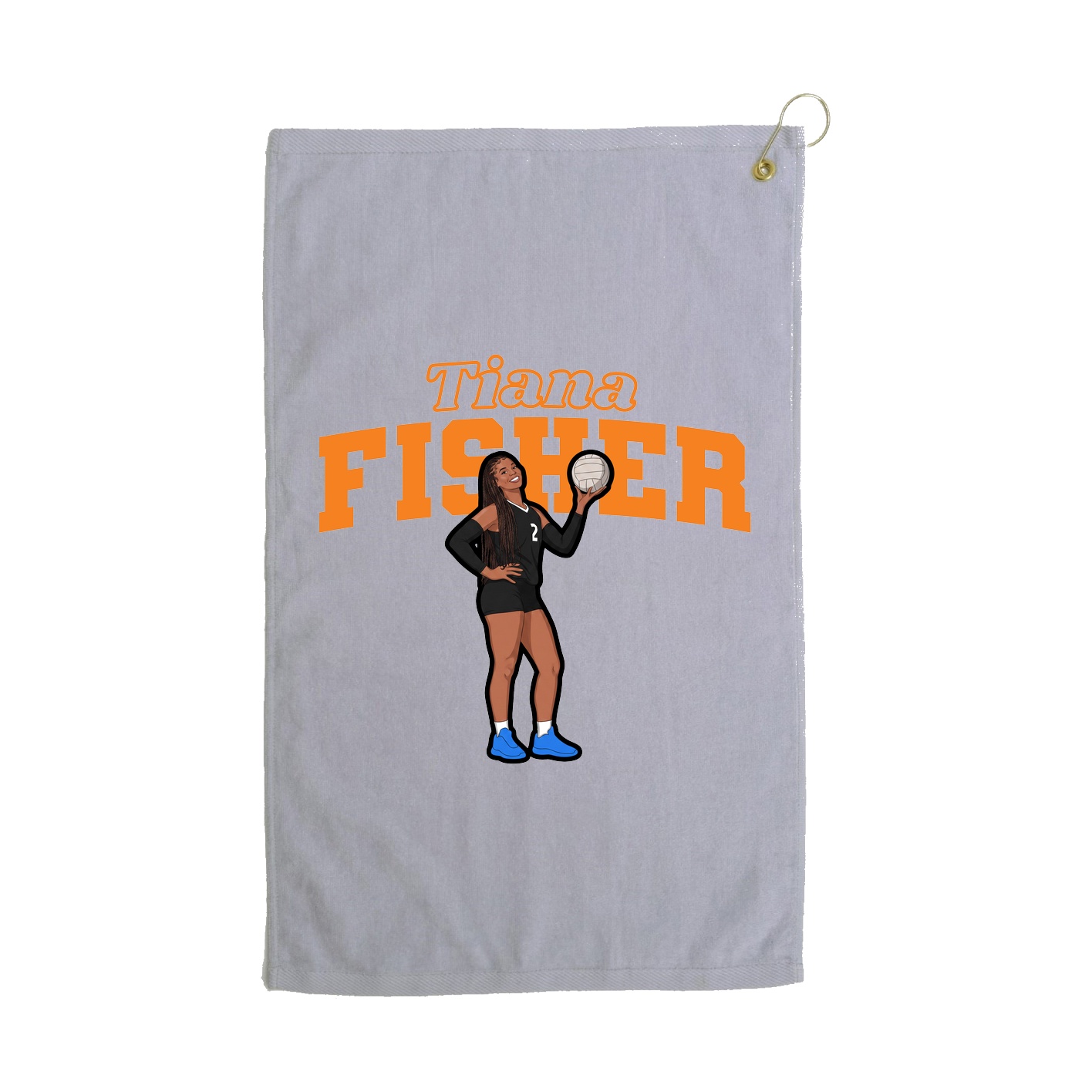 Golf Towel — Name Arch in Grey