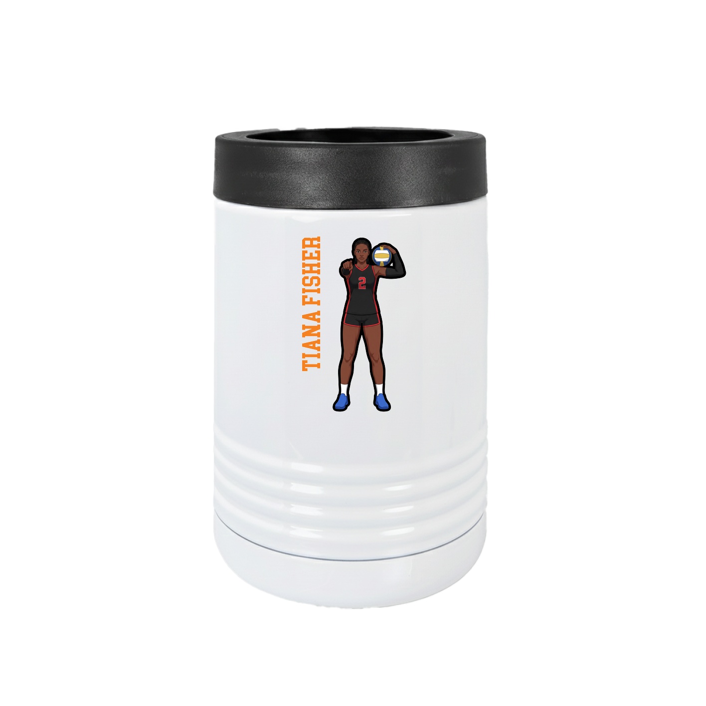 Beverage Holder — Name Vertical in White