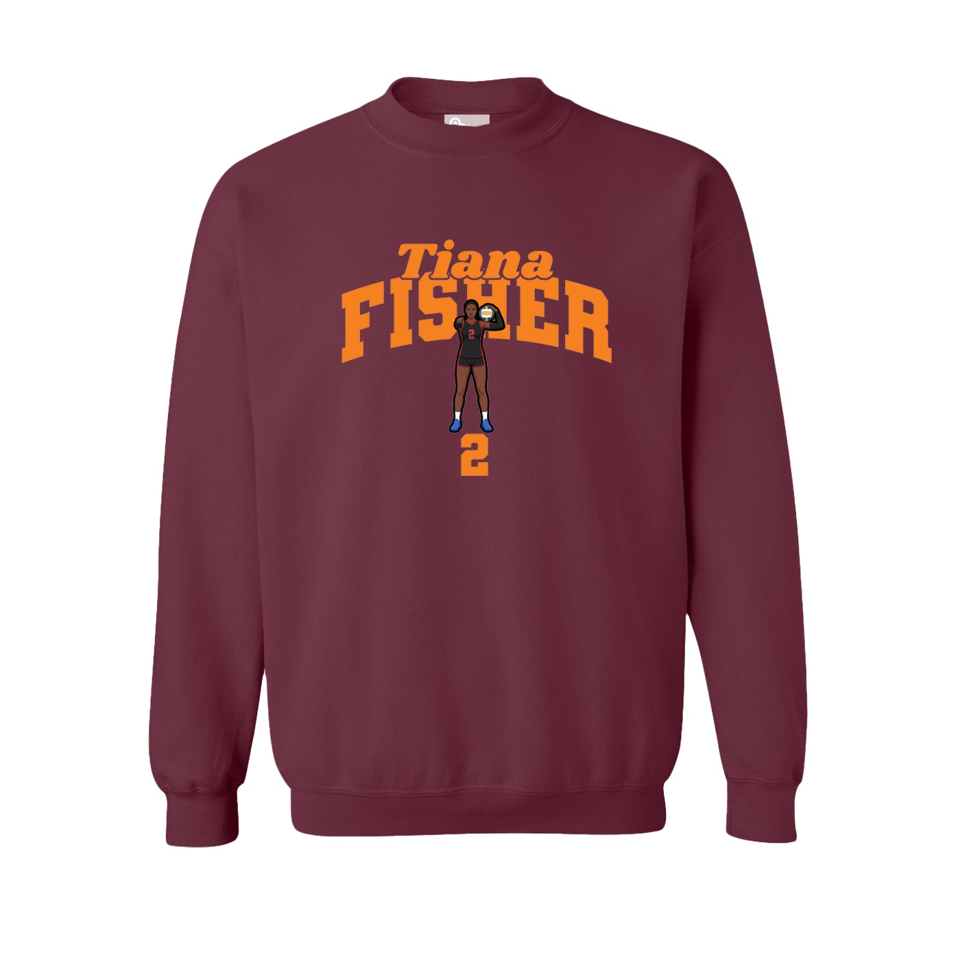 Fleece Crew — Signature Arch in Maroon