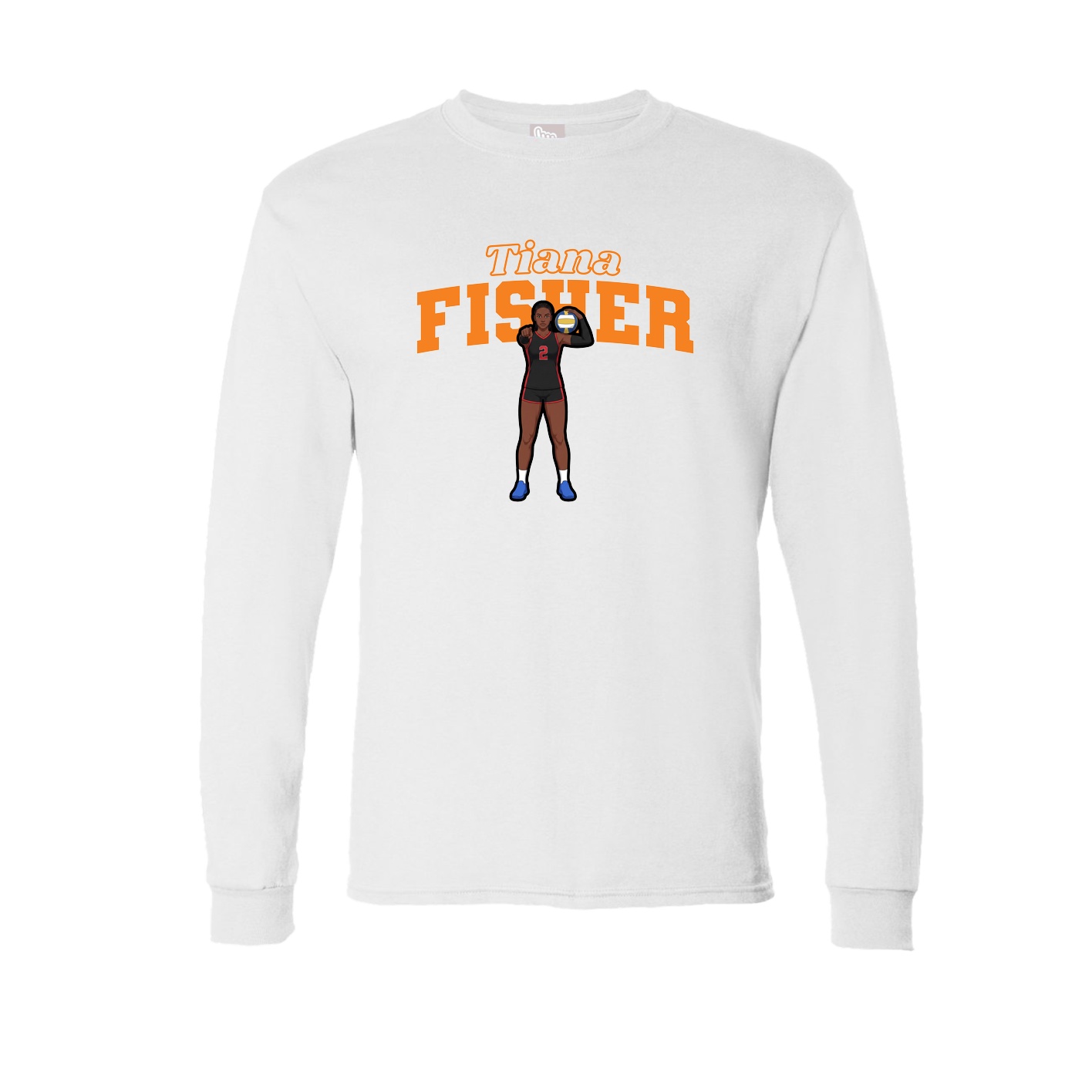 Long Sleeve Tee — Name Arch in White