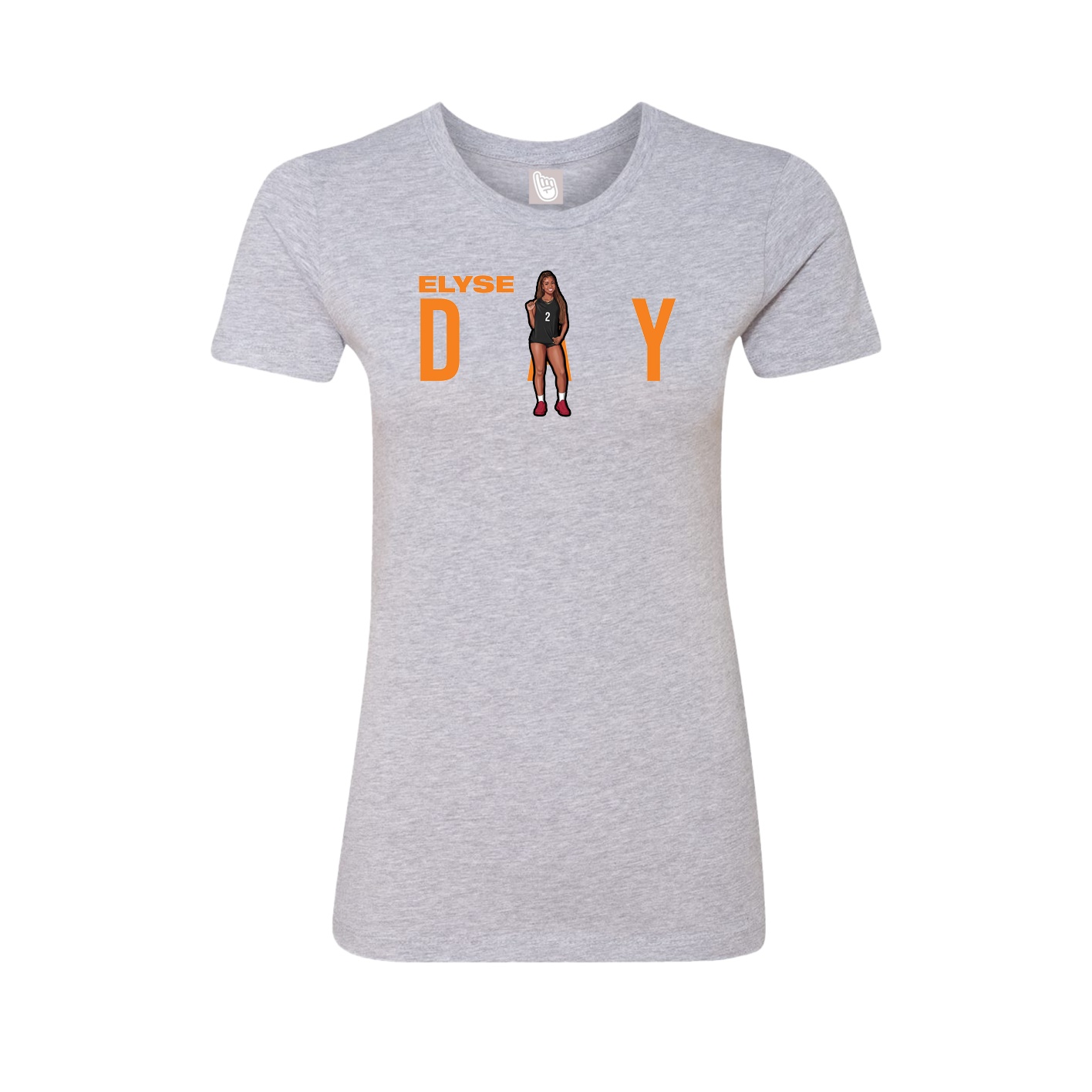Fitted Women's Tee — Player Name in Grey