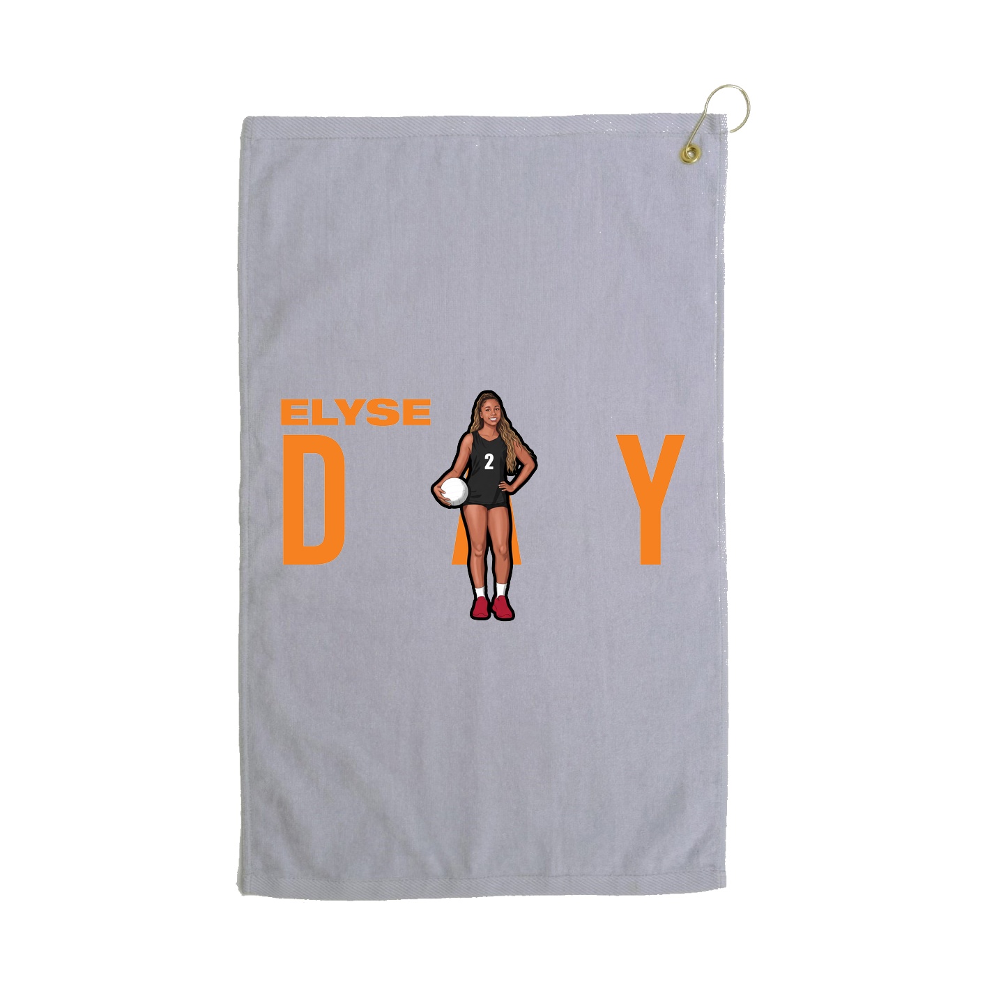 Golf Towel — Player Name in Grey