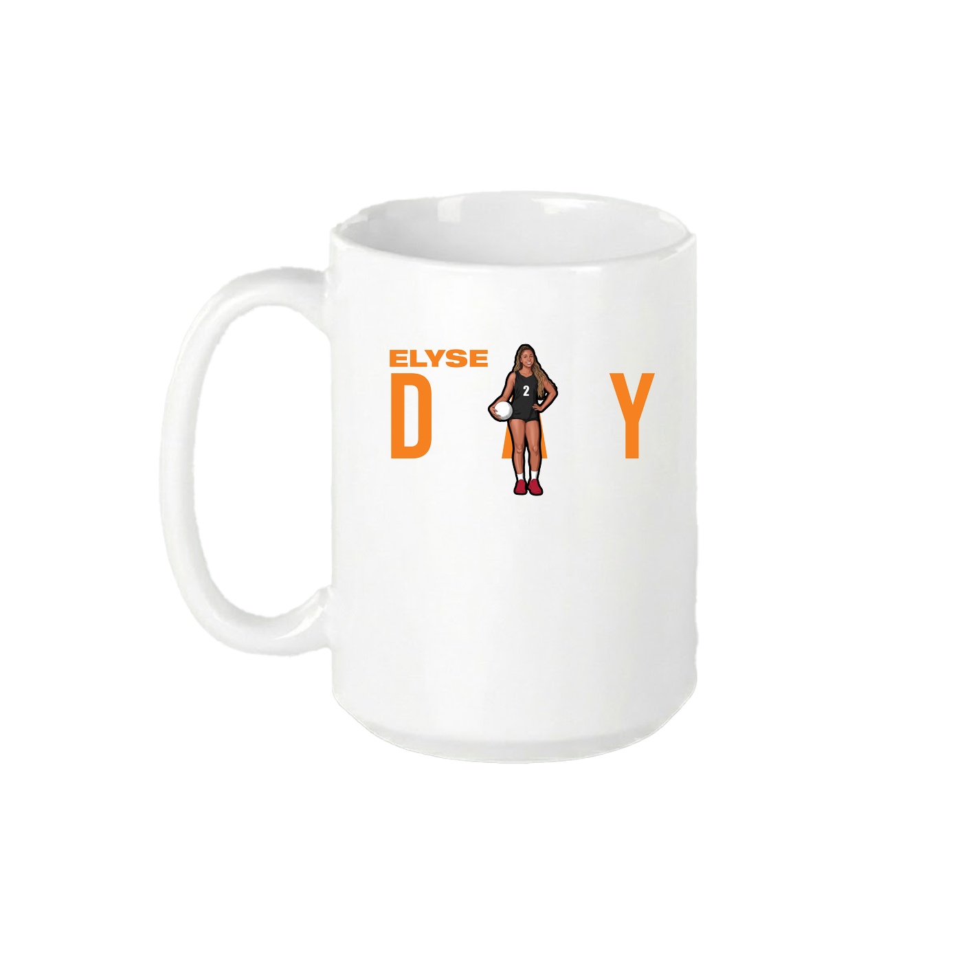 15oz Coffee Mug — Player Name in White