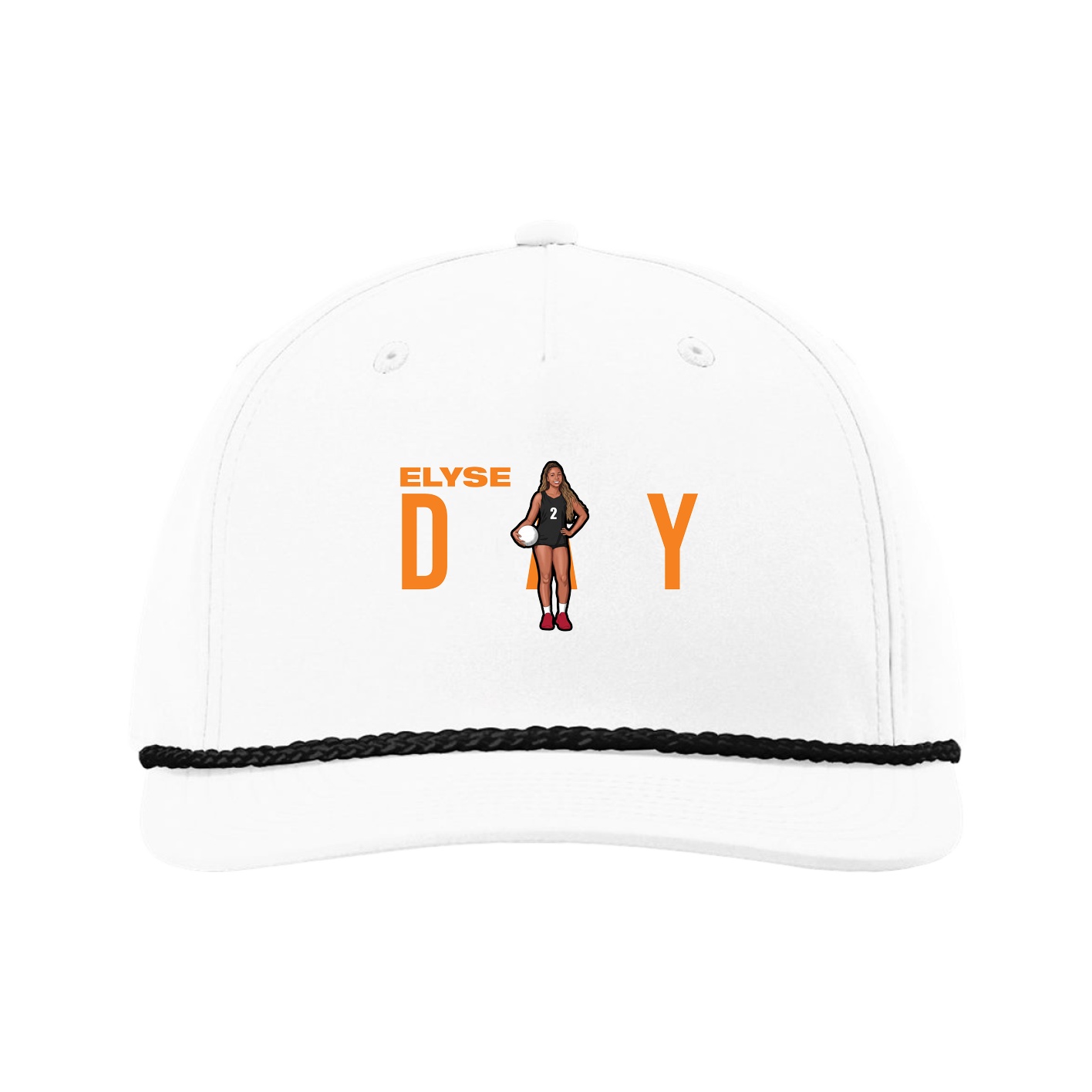 Five-Panel Classic Rope Cap — Player Name in White