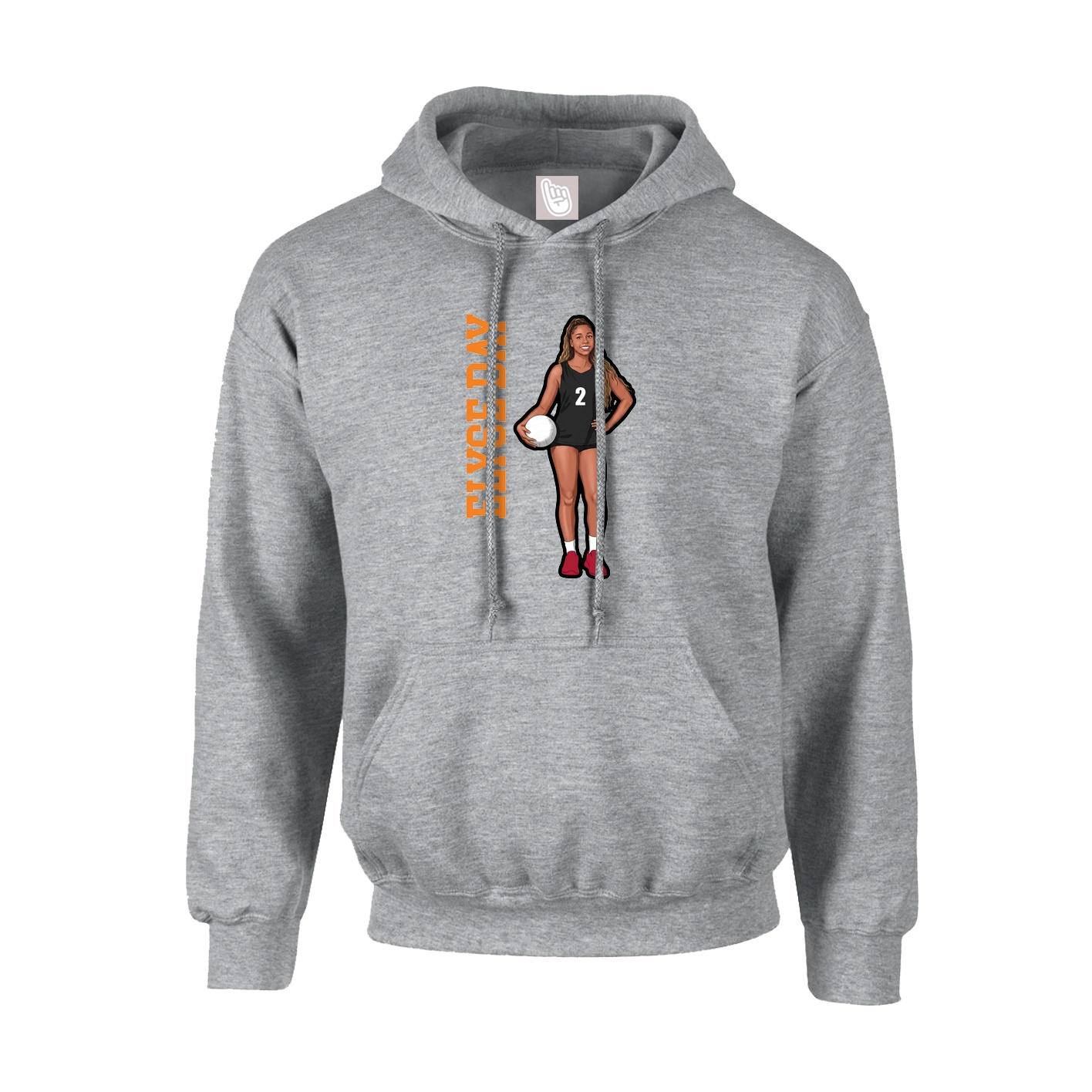 Youth Hoodie — Name Vertical in Grey