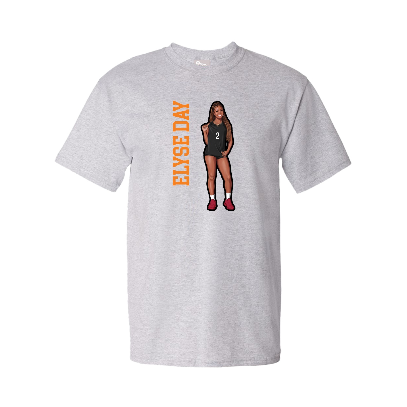 Youth Tee — Name Vertical in Grey