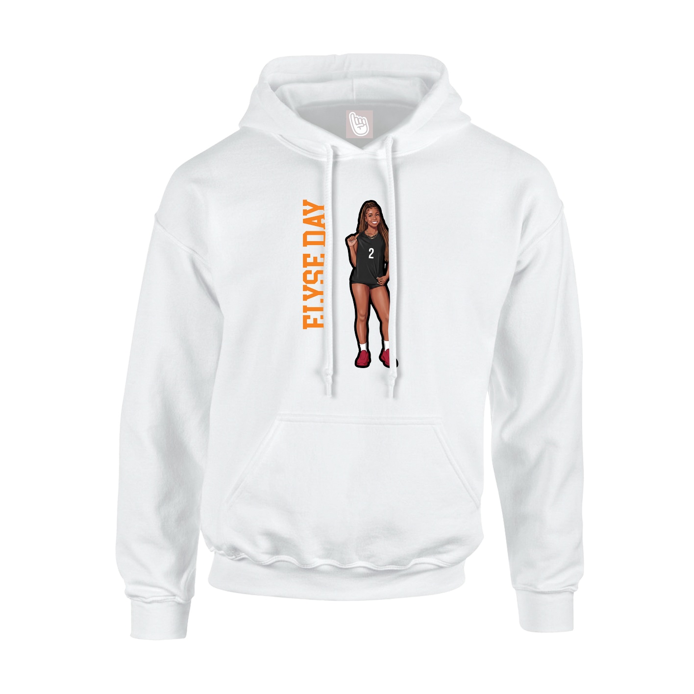 Youth Hoodie — Name Vertical in White