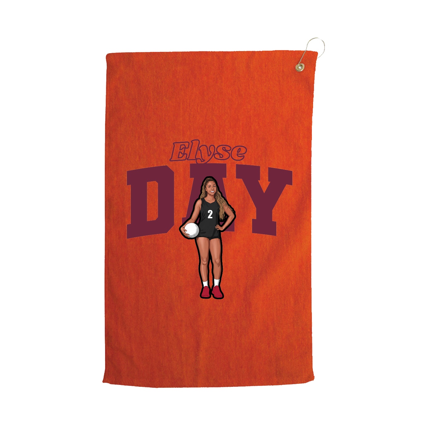 Golf Towel — Name Arch in Orange