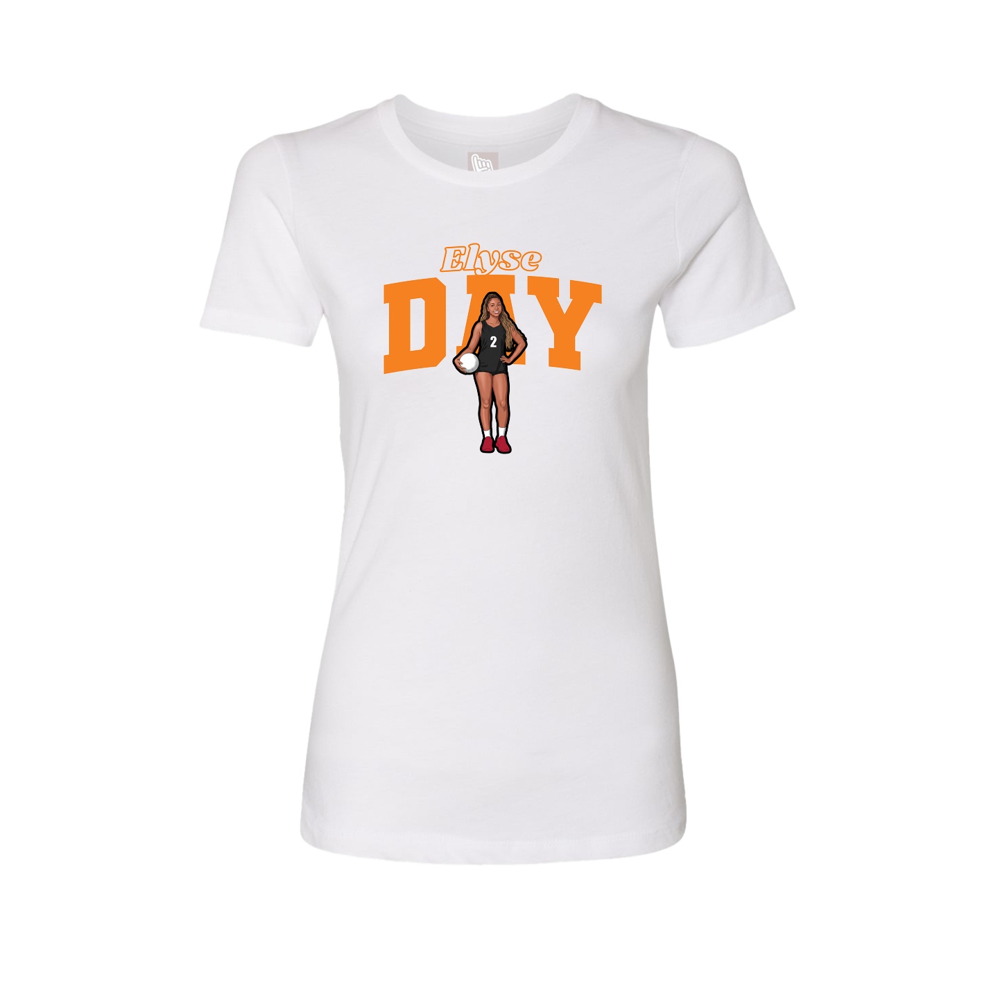 Fitted Women's Tee — Name Arch in White