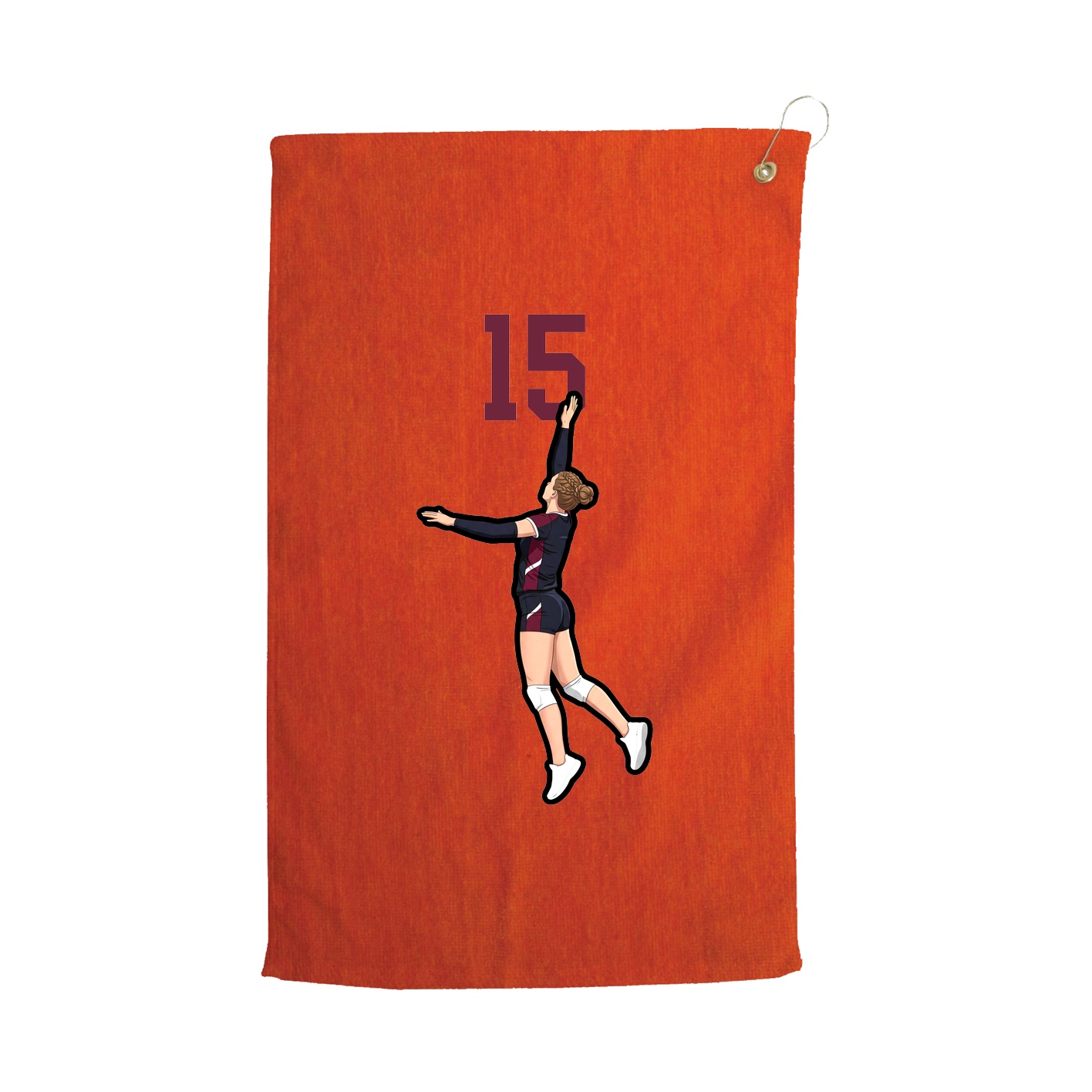 Golf Towel — Number Top in Orange